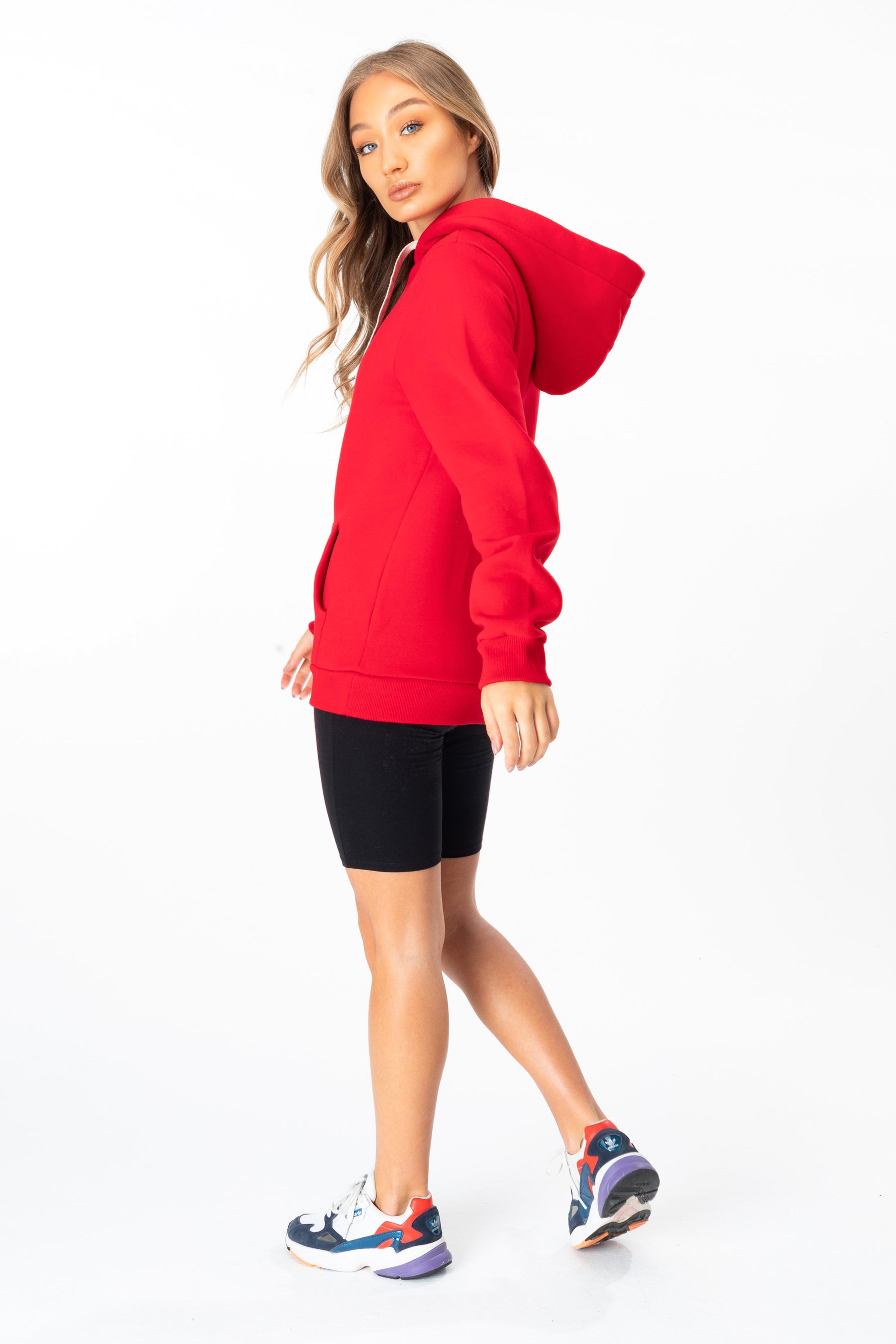Alternate View 2 of HYPE RED DRAWCORD WOMEN'S PULLOVER HOODIE