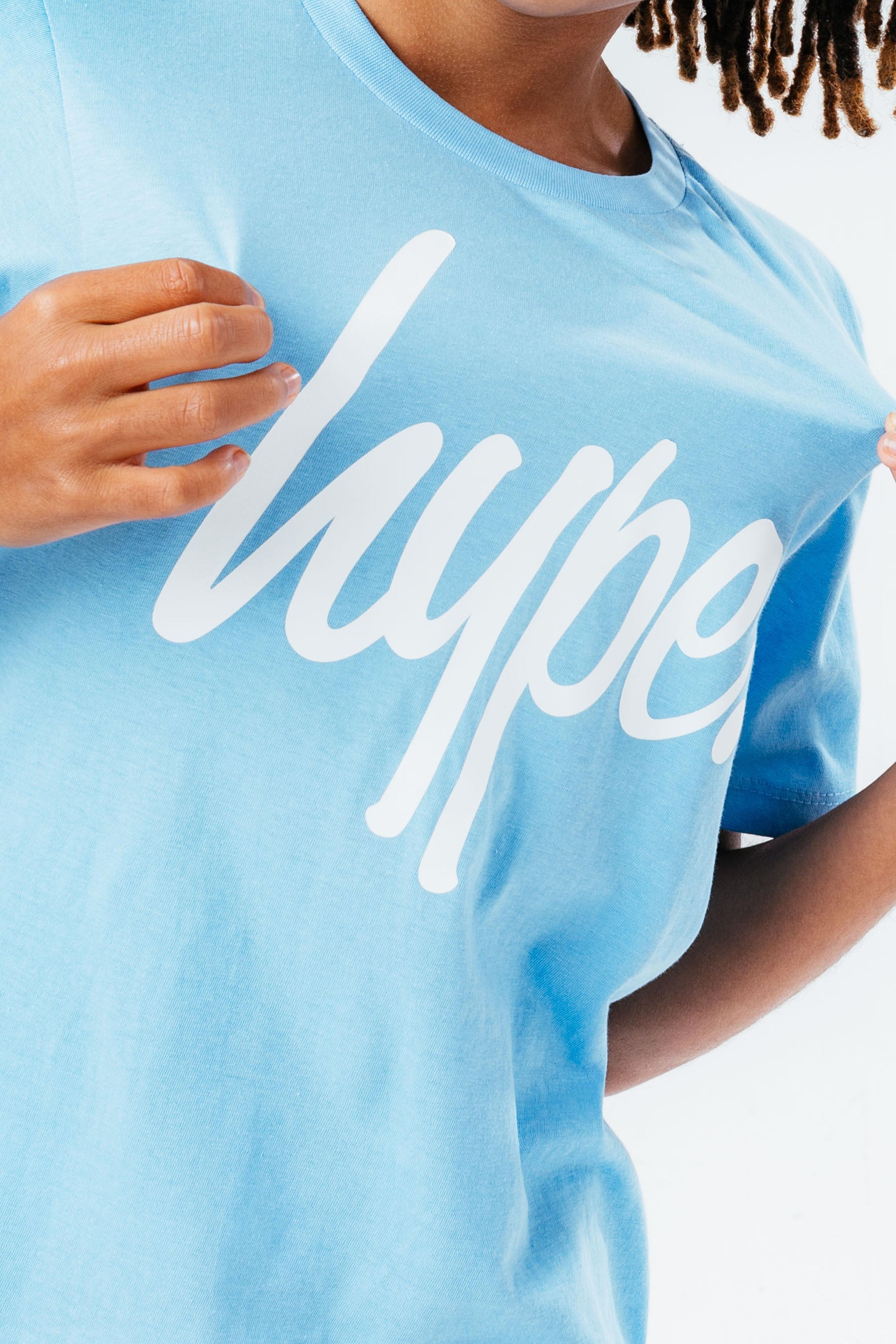 Alternate View 3 of HYPE WASHED BABY BLUE SCRIPT LOGO KIDS  T-SHIRT