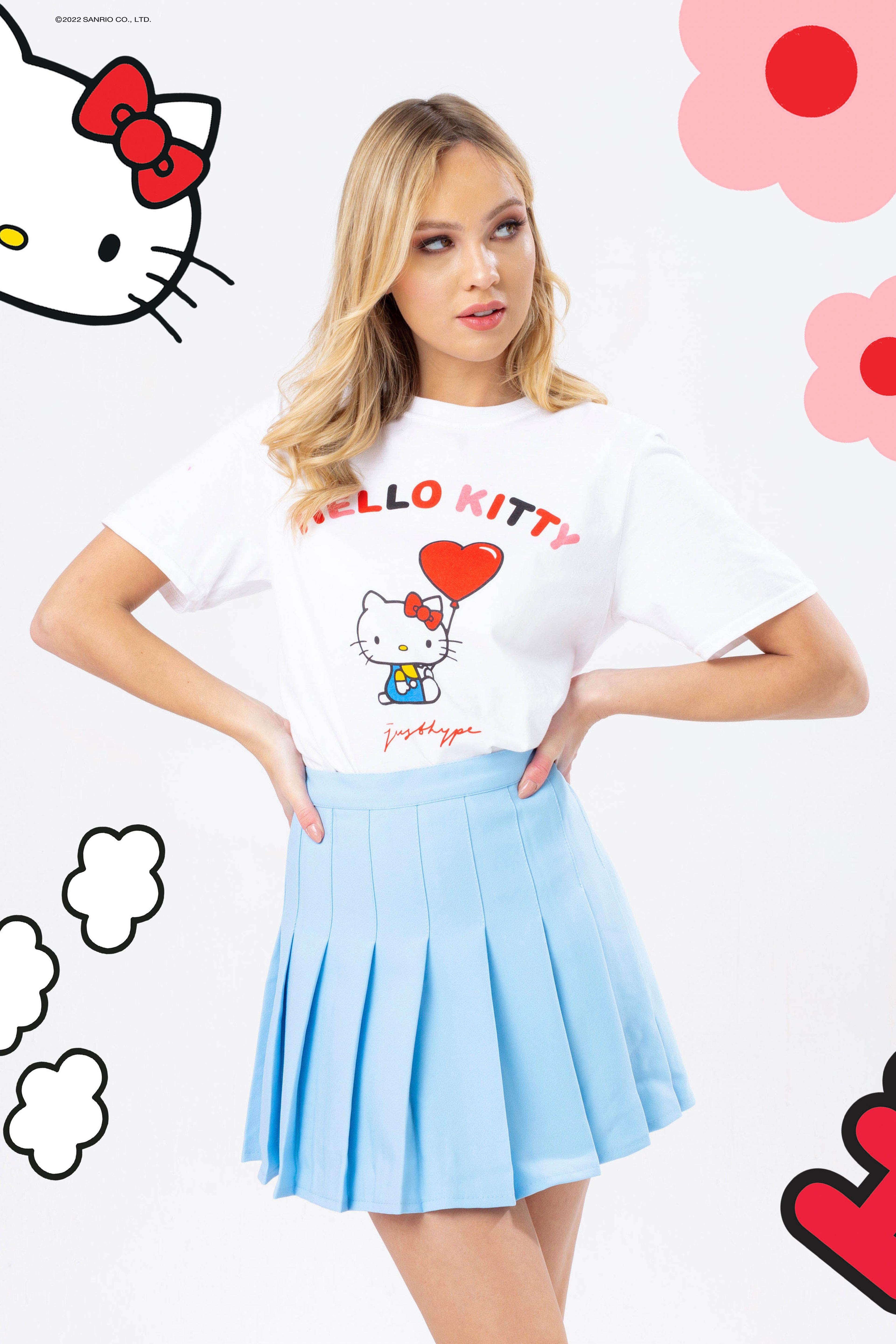 Hypland Hello Kitty Balloons Striped Shirt (Pink) XL