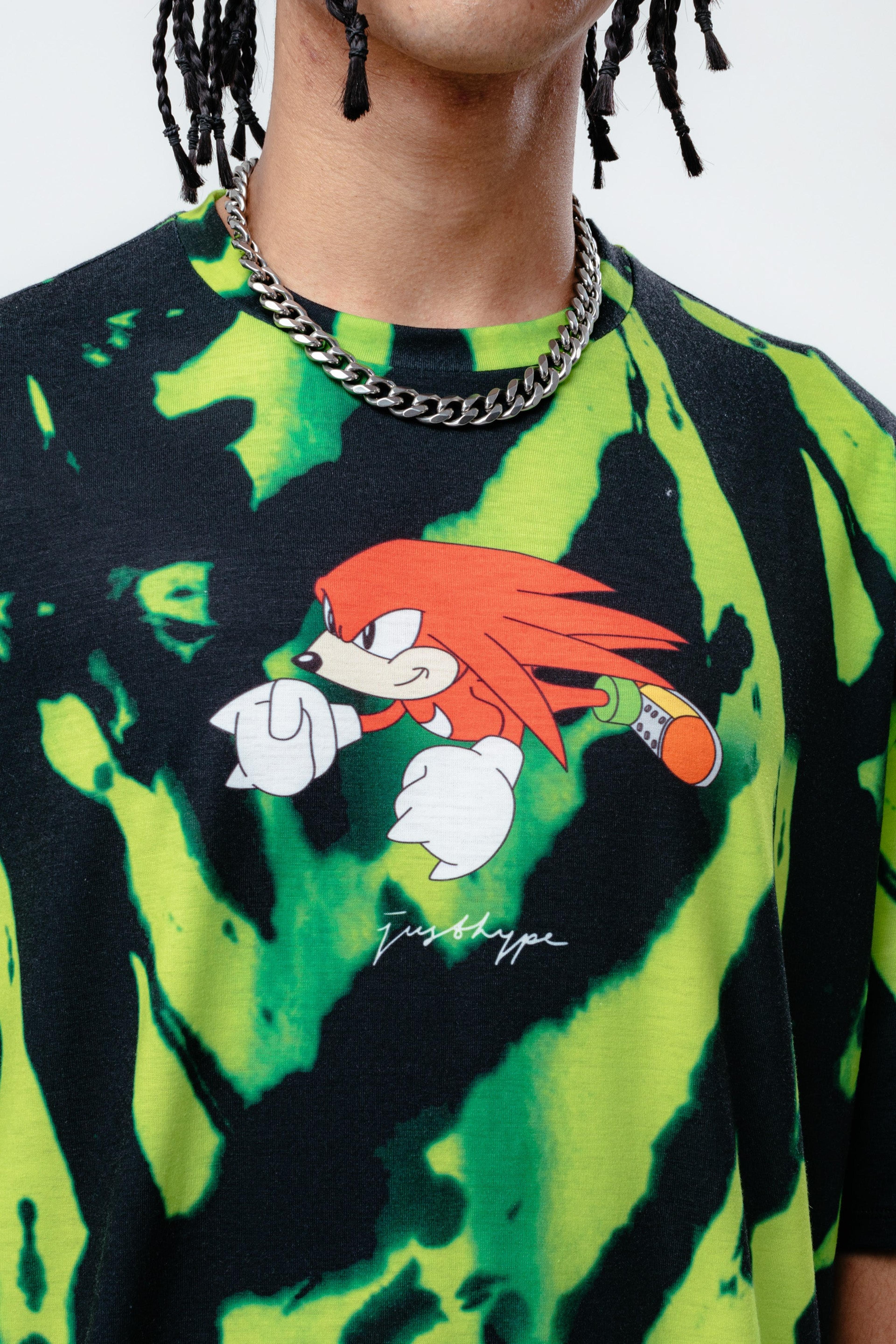 Alternate View 4 of HYPE X SONIC ADULTS KNUCKLES GREEN BOXY T-SHIRT