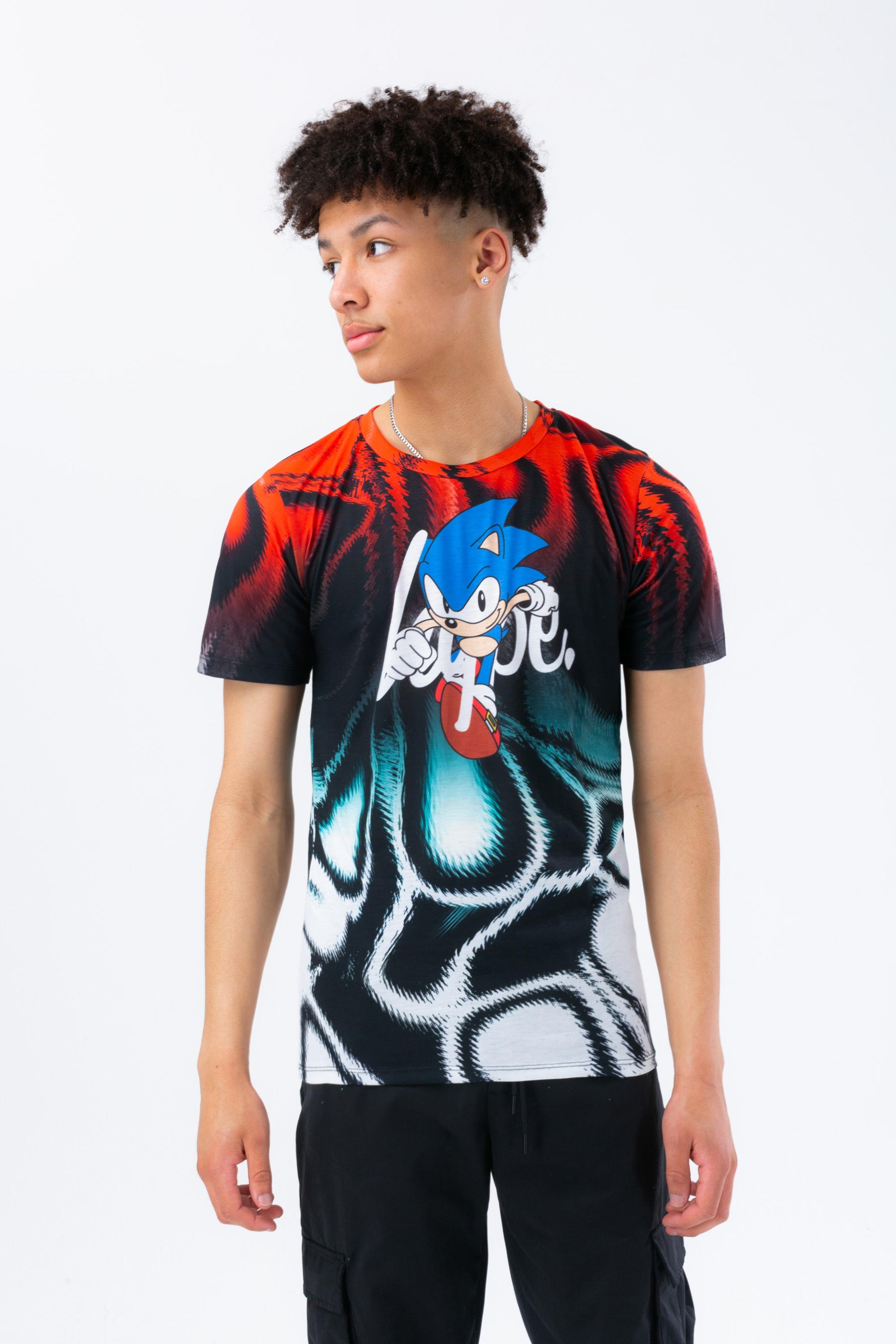 HYPE X SONIC BOYS RED MARBLE SONIC FADE T-SHIRT