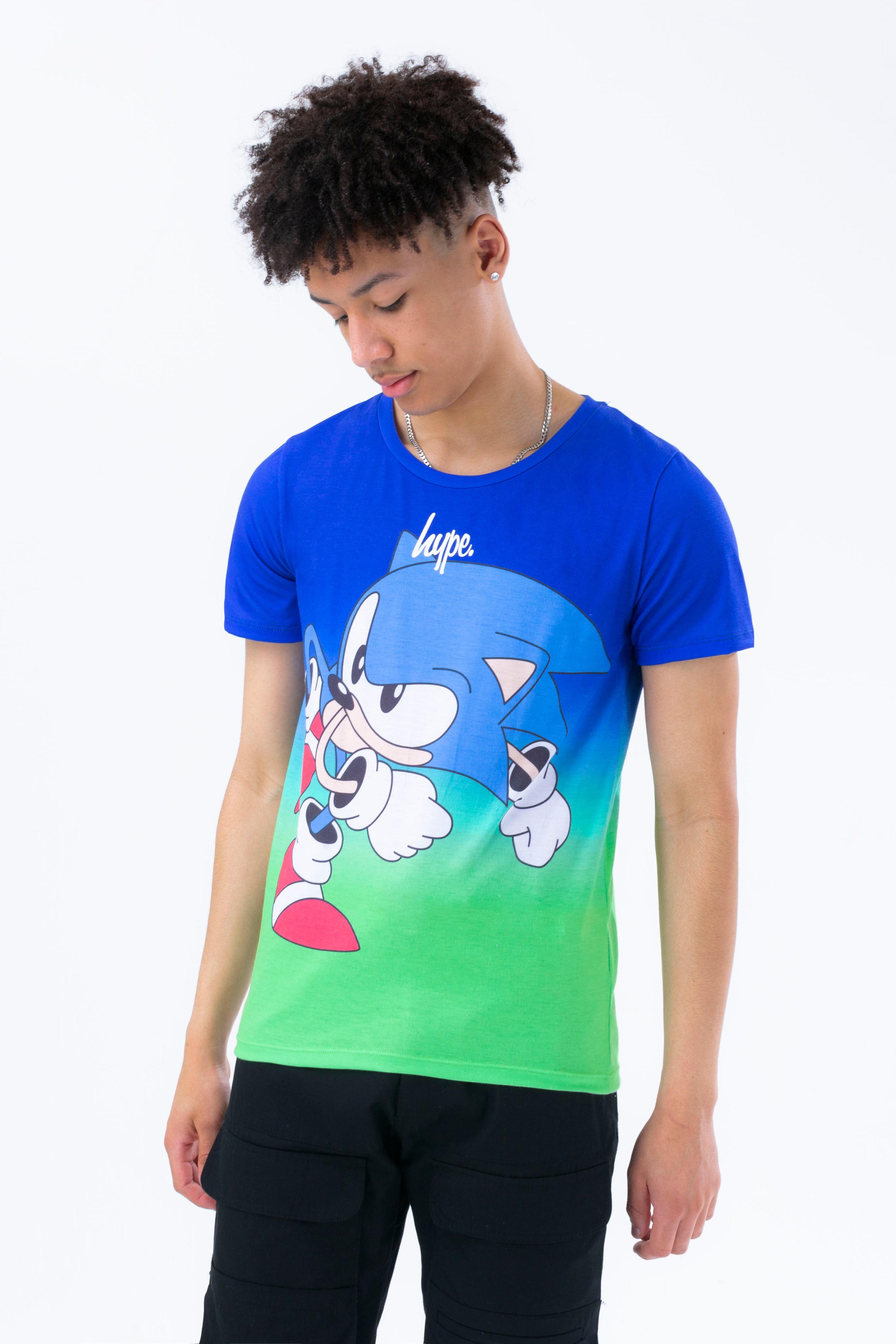 HYPE X SONIC KIDS GREEN AND BLUE FADE SONIC T-SHIRT