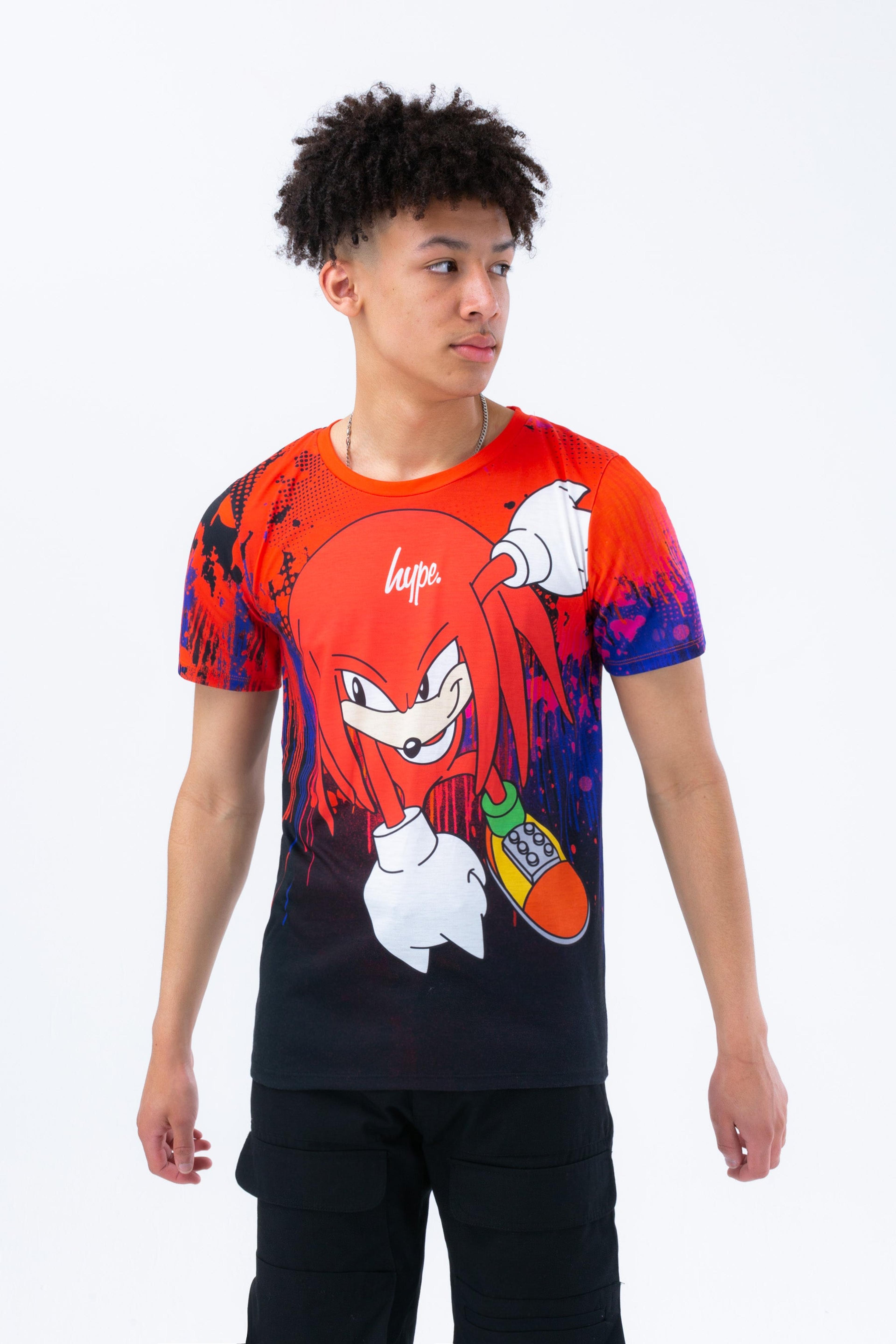 HYPE X SONIC BOYS RED KNUCKLES DRIP T-SHIRT