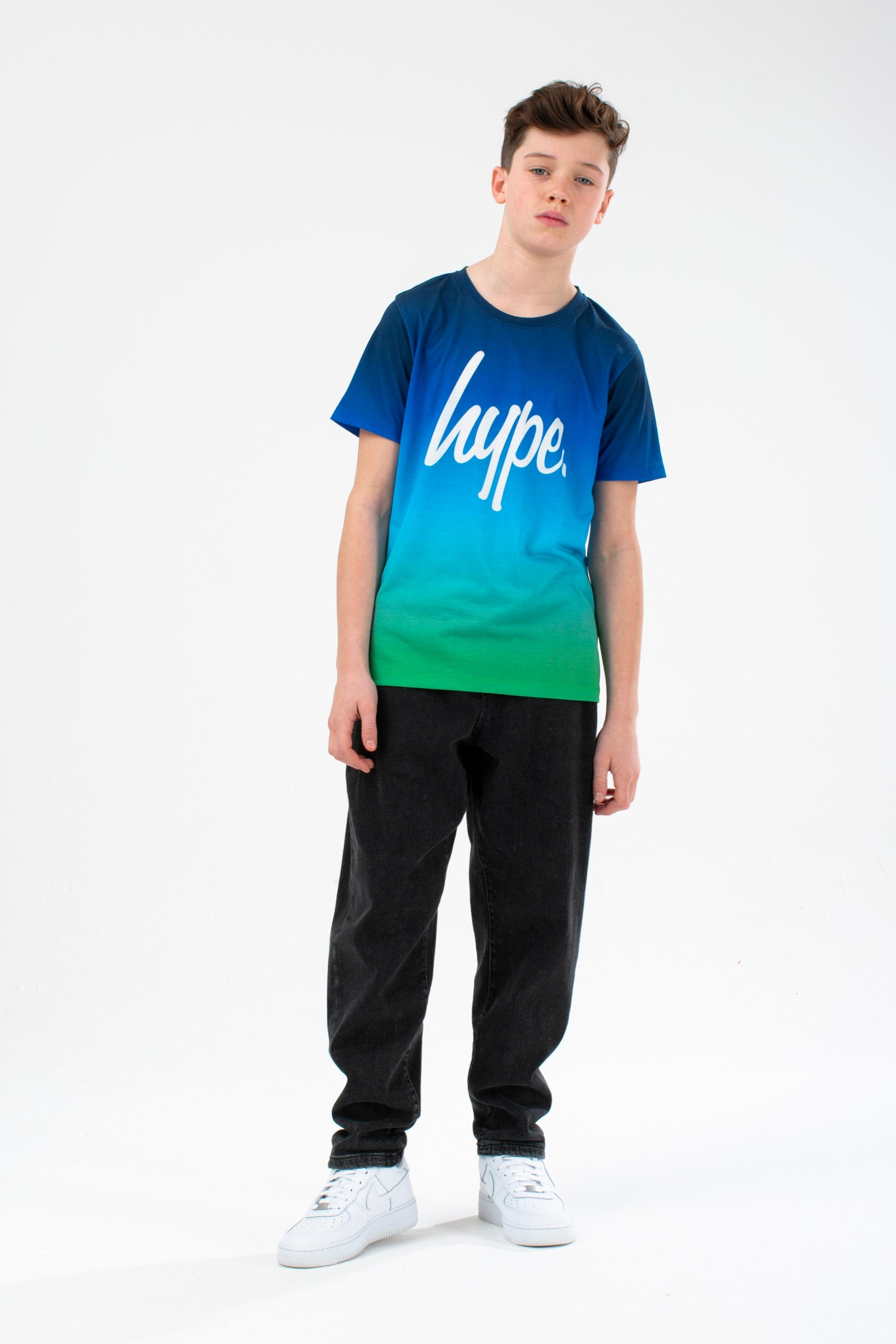 Alternate View 8 of HYPE BOYS GREEN FLAME FADE SCRIPT T-SHIRT THREE PACK