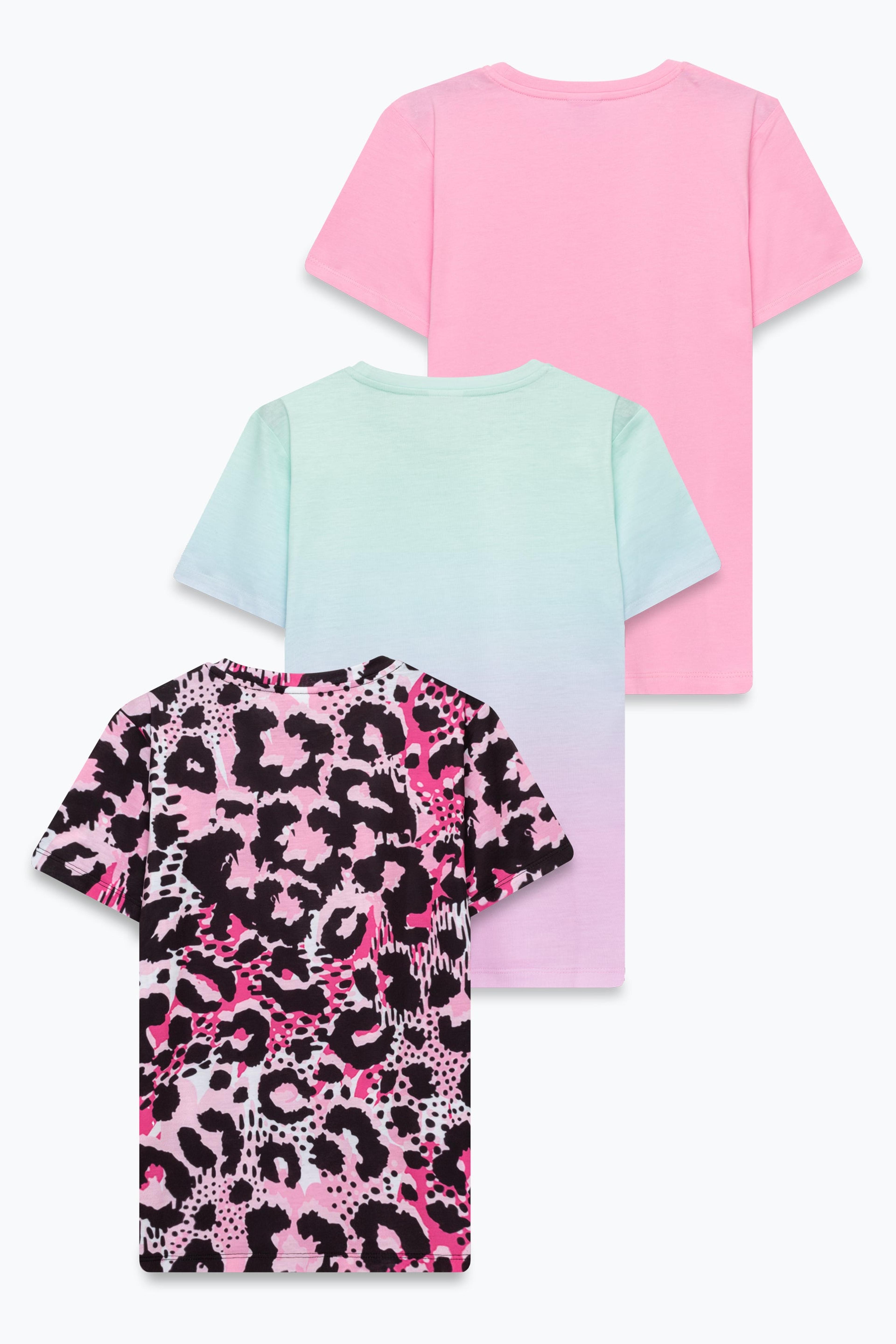 Alternate View 1 of HYPE GIRLS PINK FADE & LEOPARD 3 PACK T-SHIRTS
