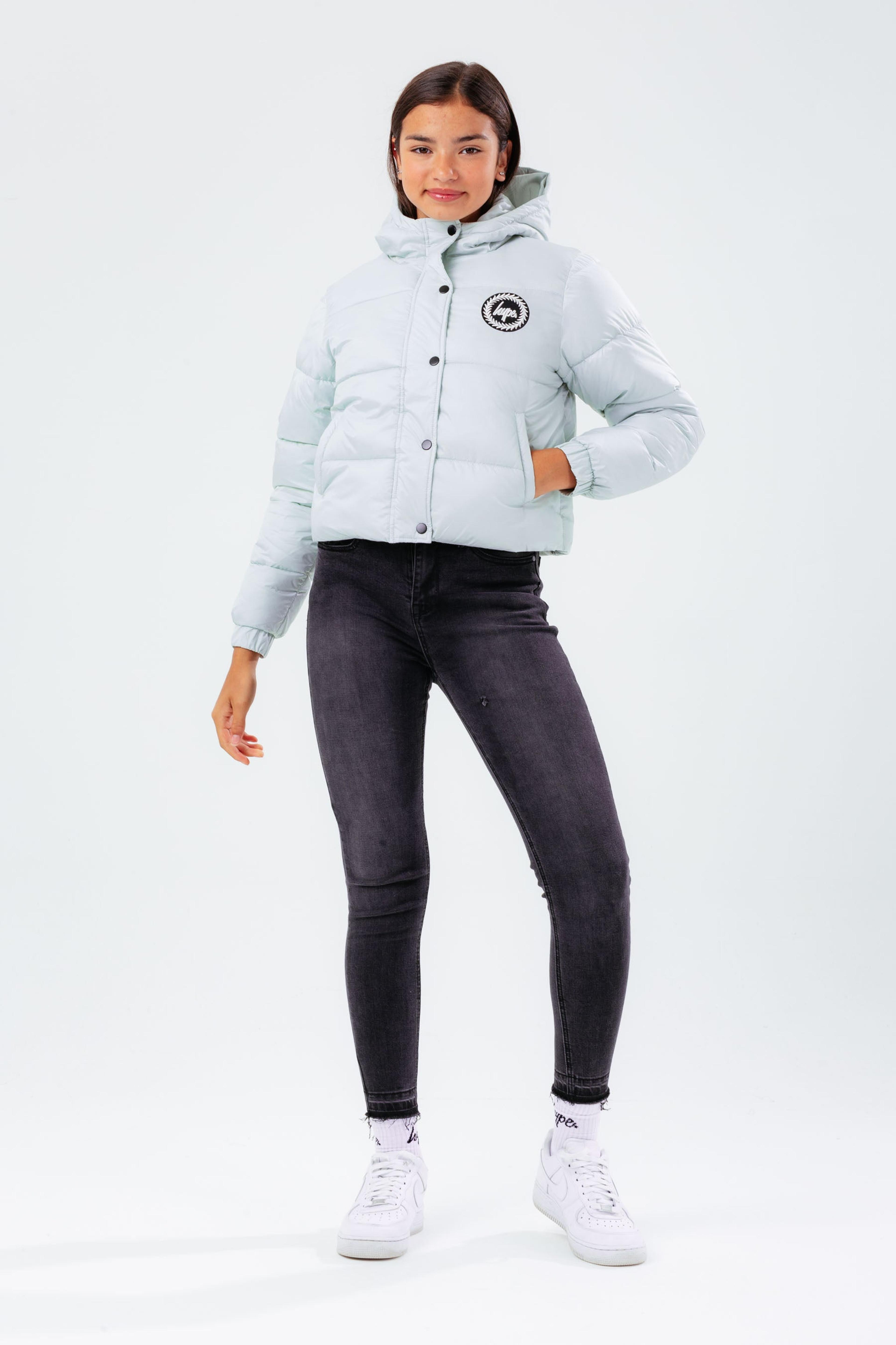 Alternate View 1 of HYPE PALE BLUE GIRLS CROPPED PUFFER JACKET