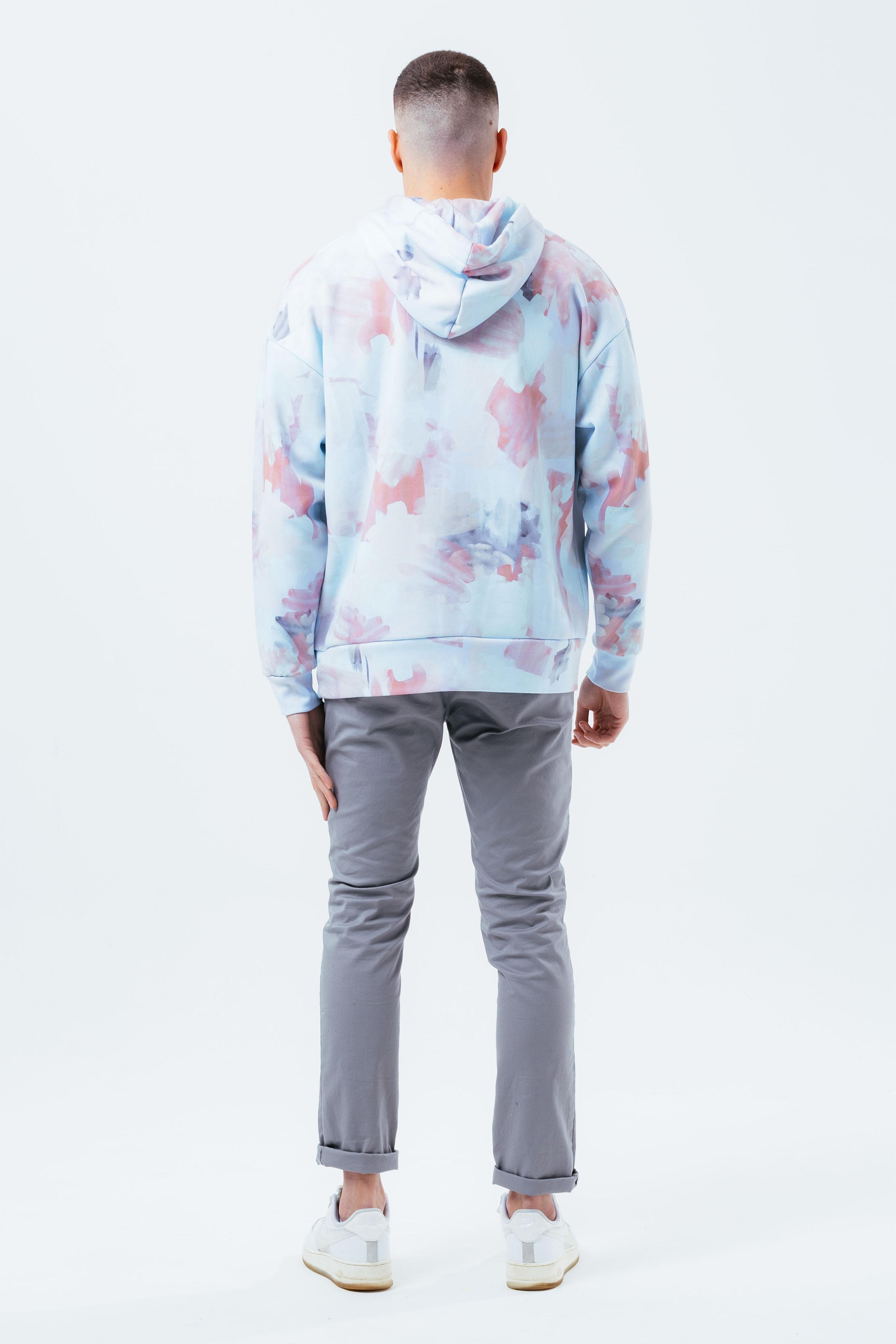 Alternate View 2 of HYPE BLUE WATERCOLOUR MEN'S OVERSIZED PULLOVER HOODIE