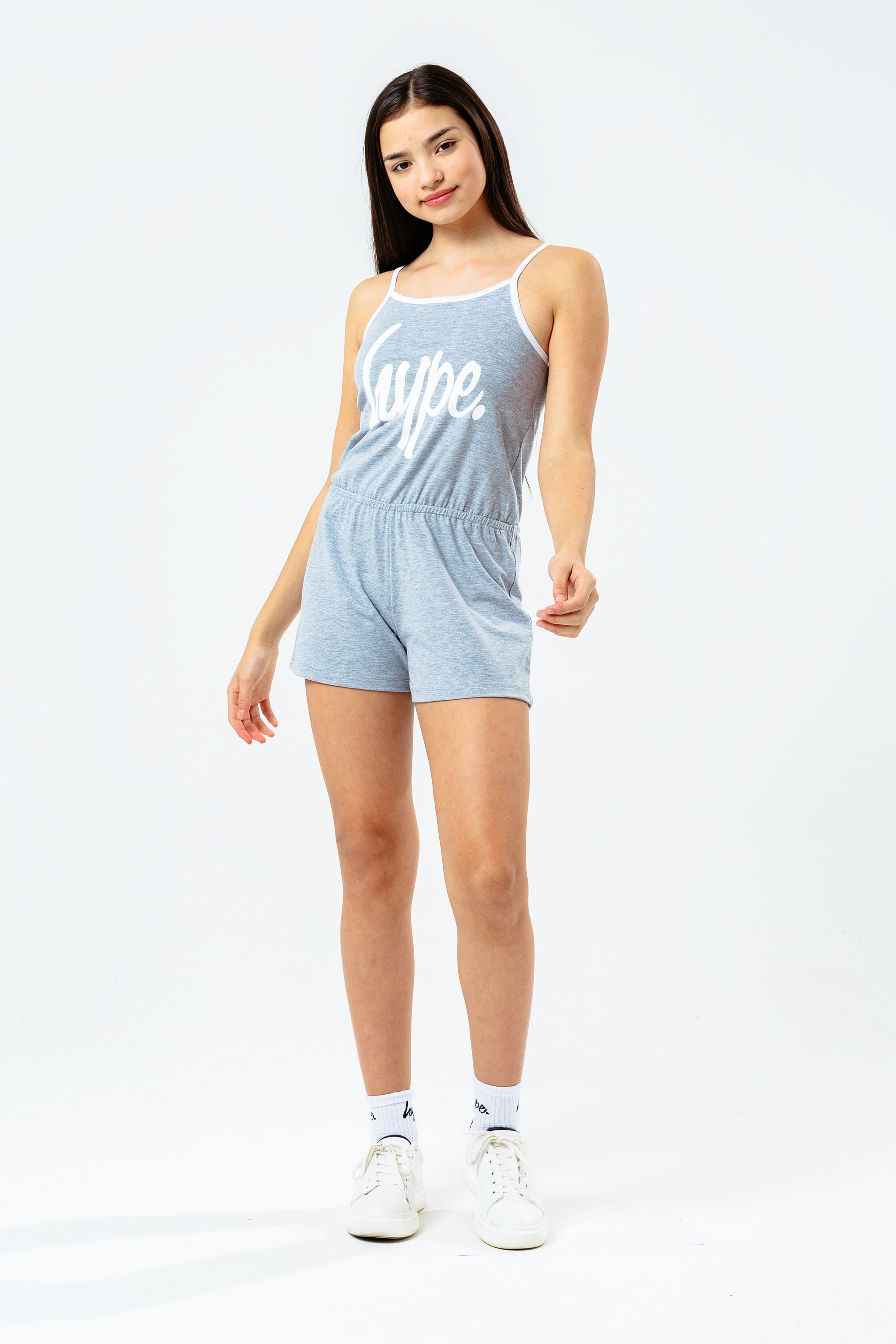 Alternate View 1 of HYPE GREY MARL GIRLS STRAPPY PLAYSUIT