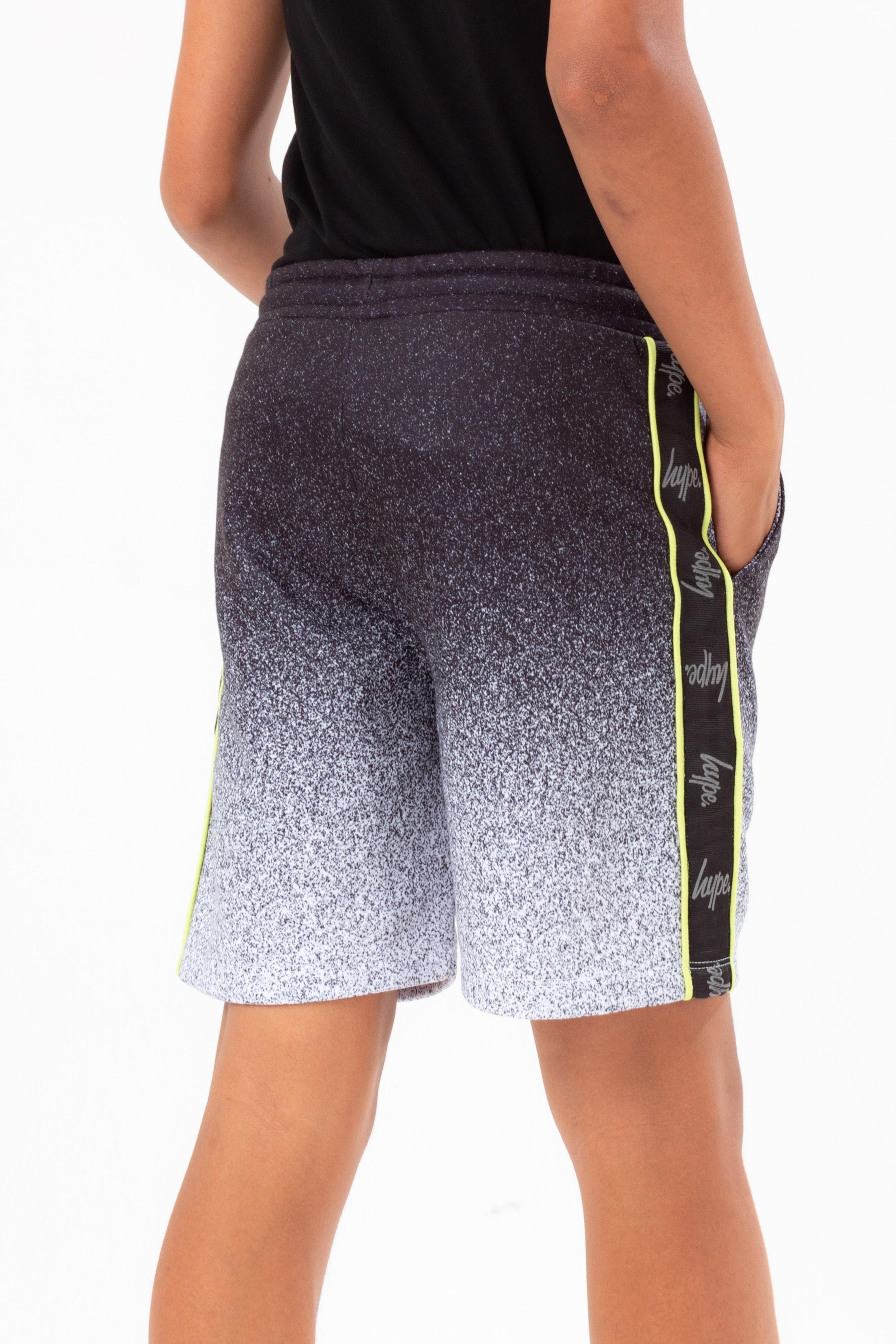 Alternate View 1 of HYPE BOYS MONO SPECKLE FADE LIME TAPE SCRIPT SHORTS