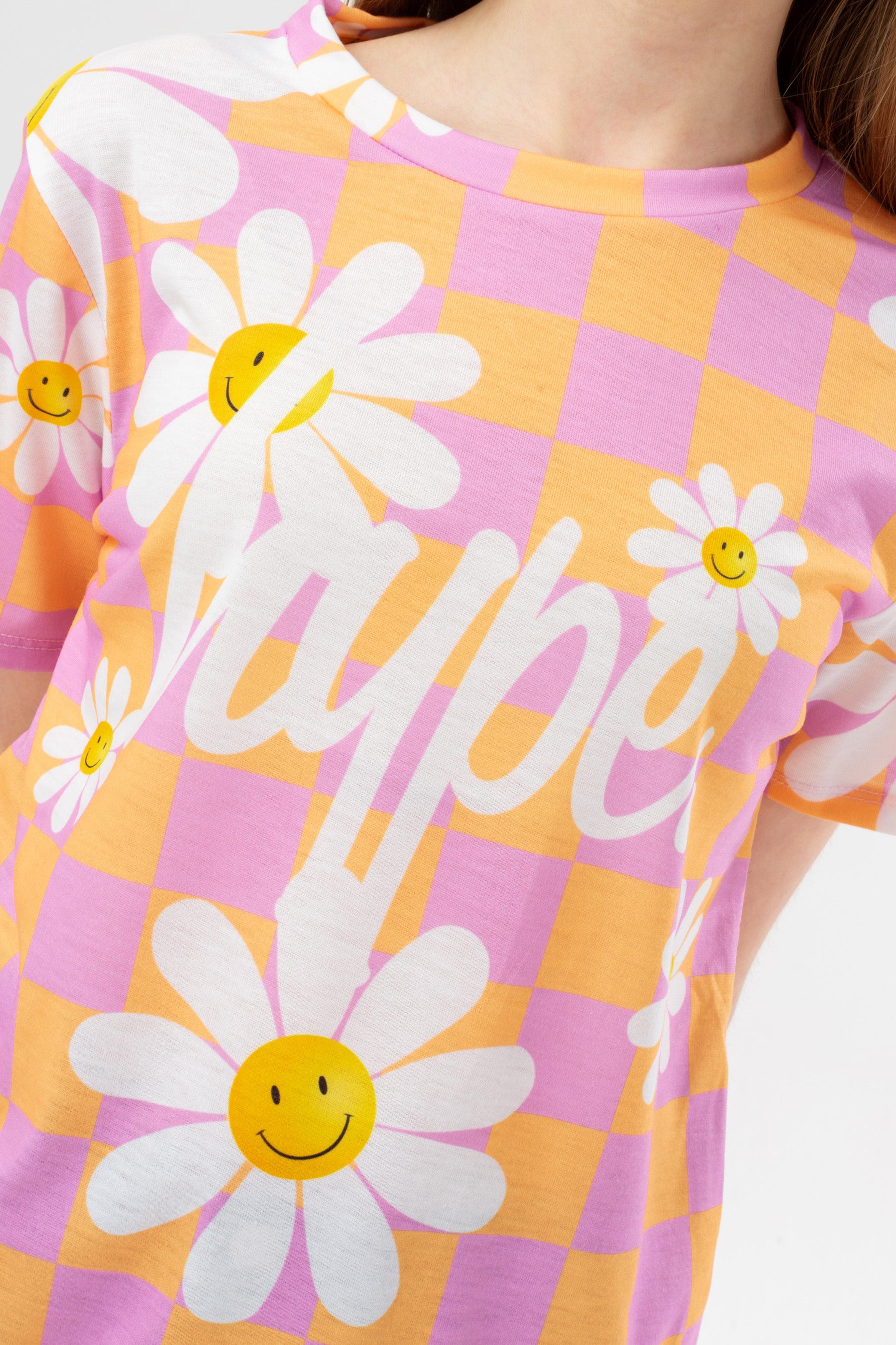 Alternate View 4 of HYPE GIRLS PINK SMILEY DAISY SCRIPT T-SHIRT