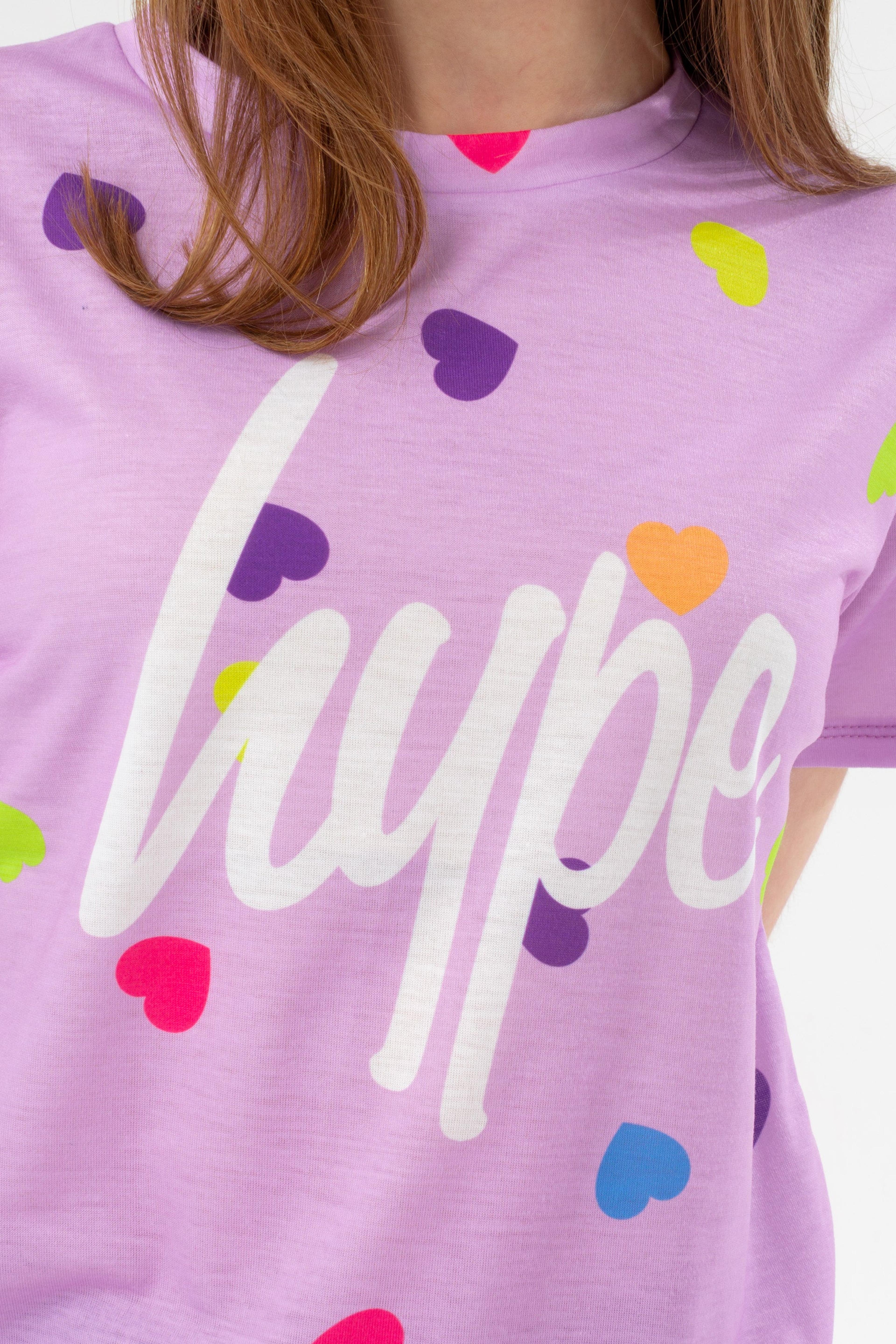 Alternate View 4 of HYPE GIRLS LILAC HEART STAMP SCRIPT T-SHIRT