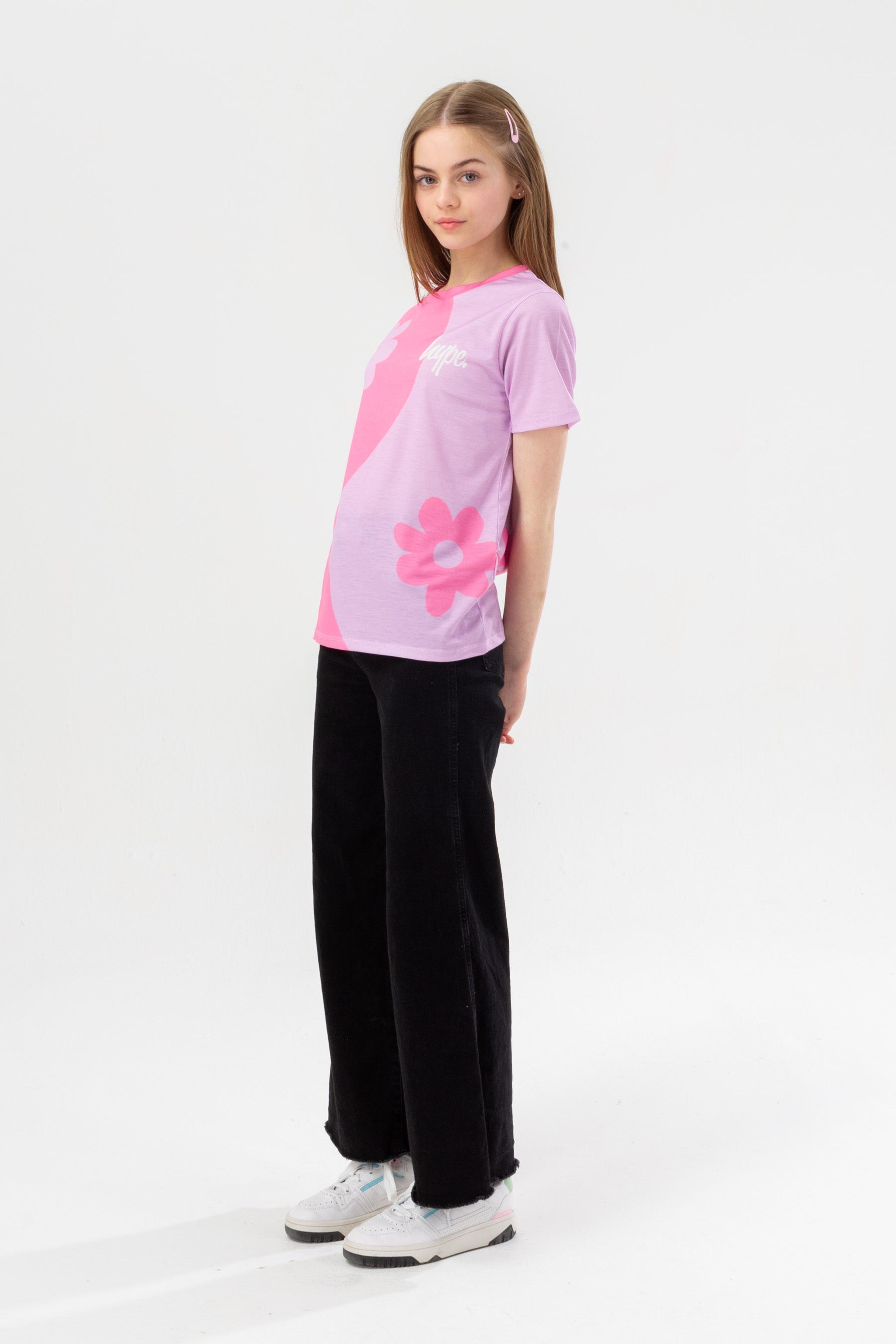 Alternate View 2 of HYPE GIRLS PINK FLORAL YING YANG SCRIPT T-SHIRT