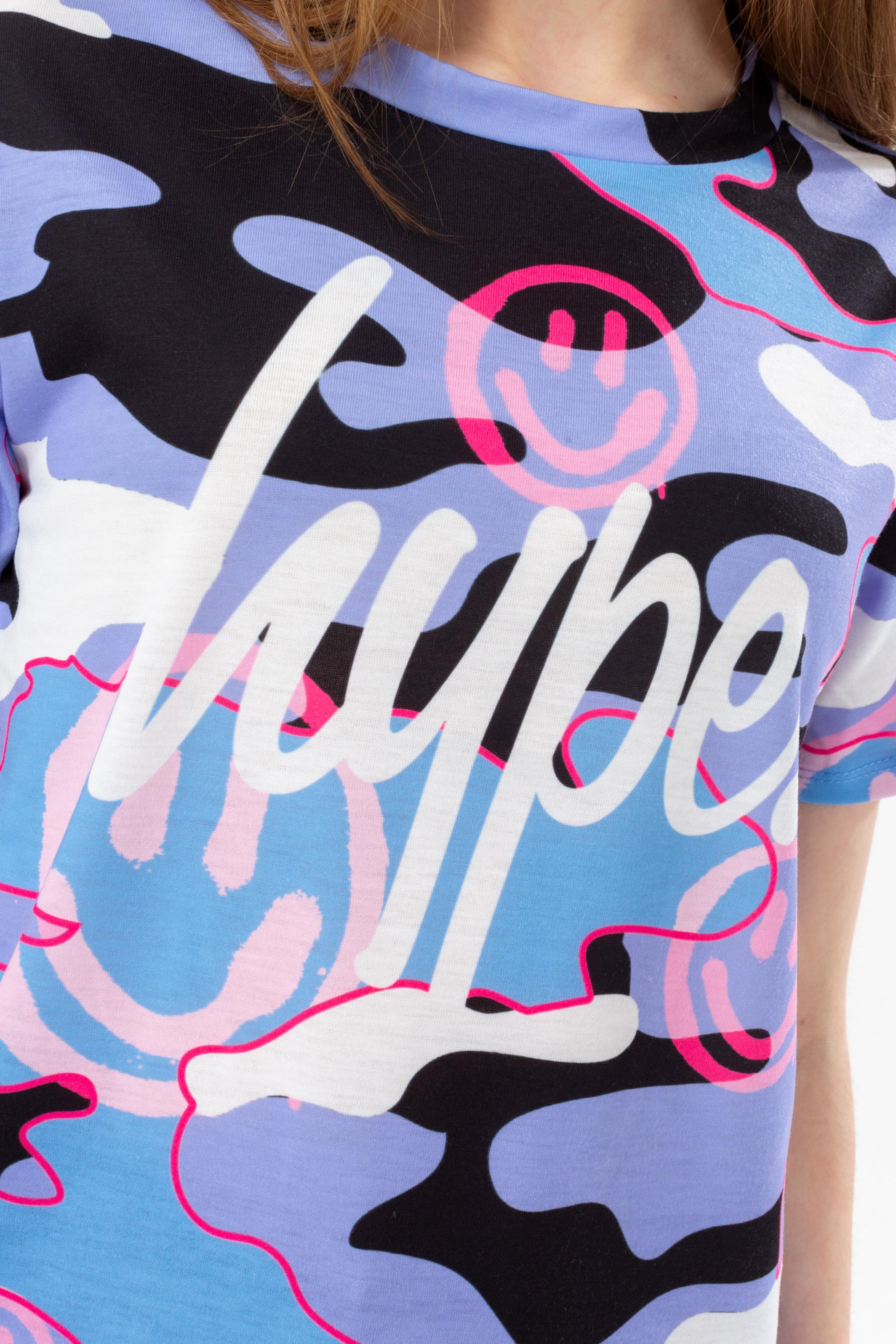 Alternate View 4 of HYPE GIRLS PINK SMILEY CAMO SCRIPT T-SHIRT