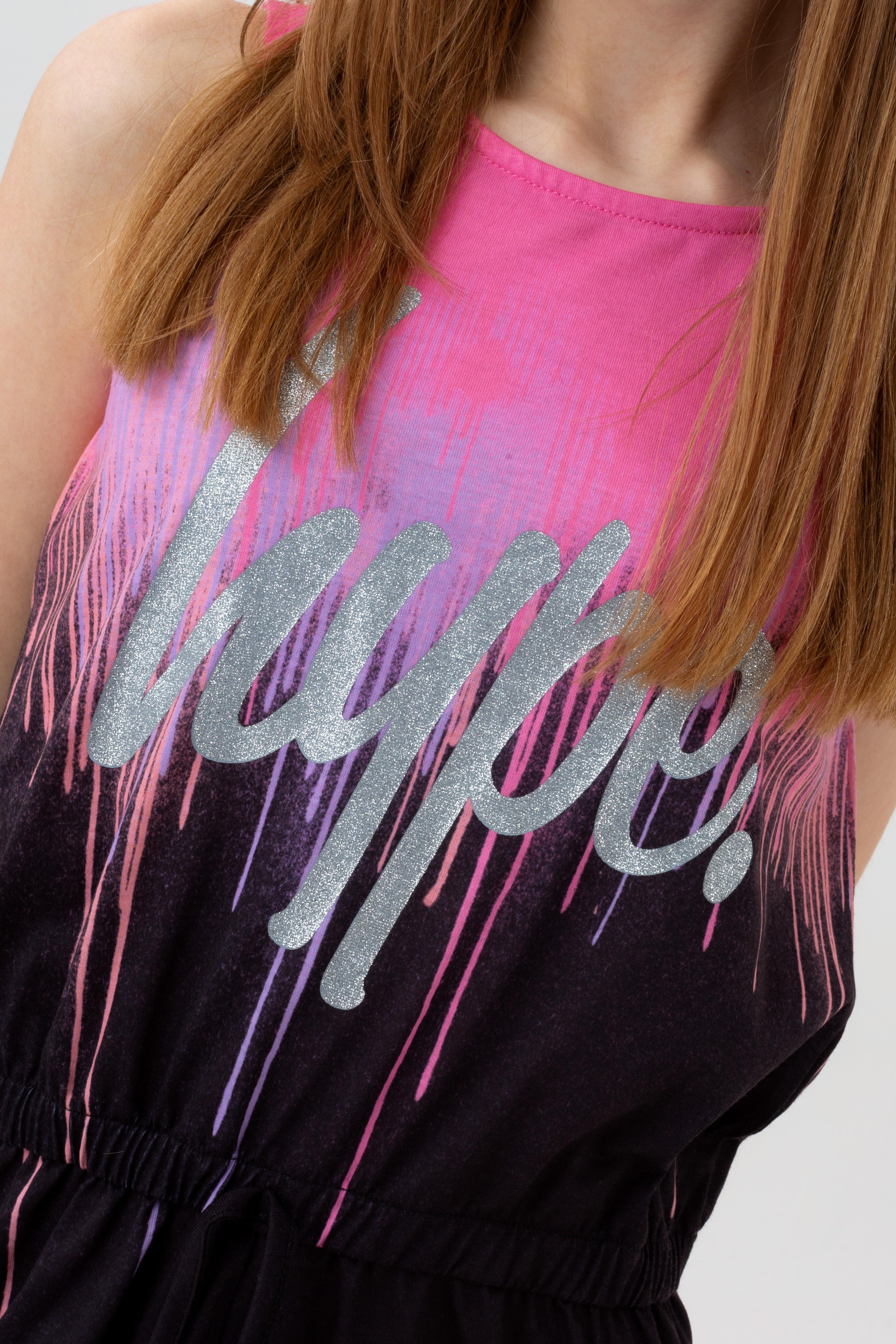 Alternate View 4 of HYPE GIRLS PINK DRIPS SCRIPT PLAYSUIT