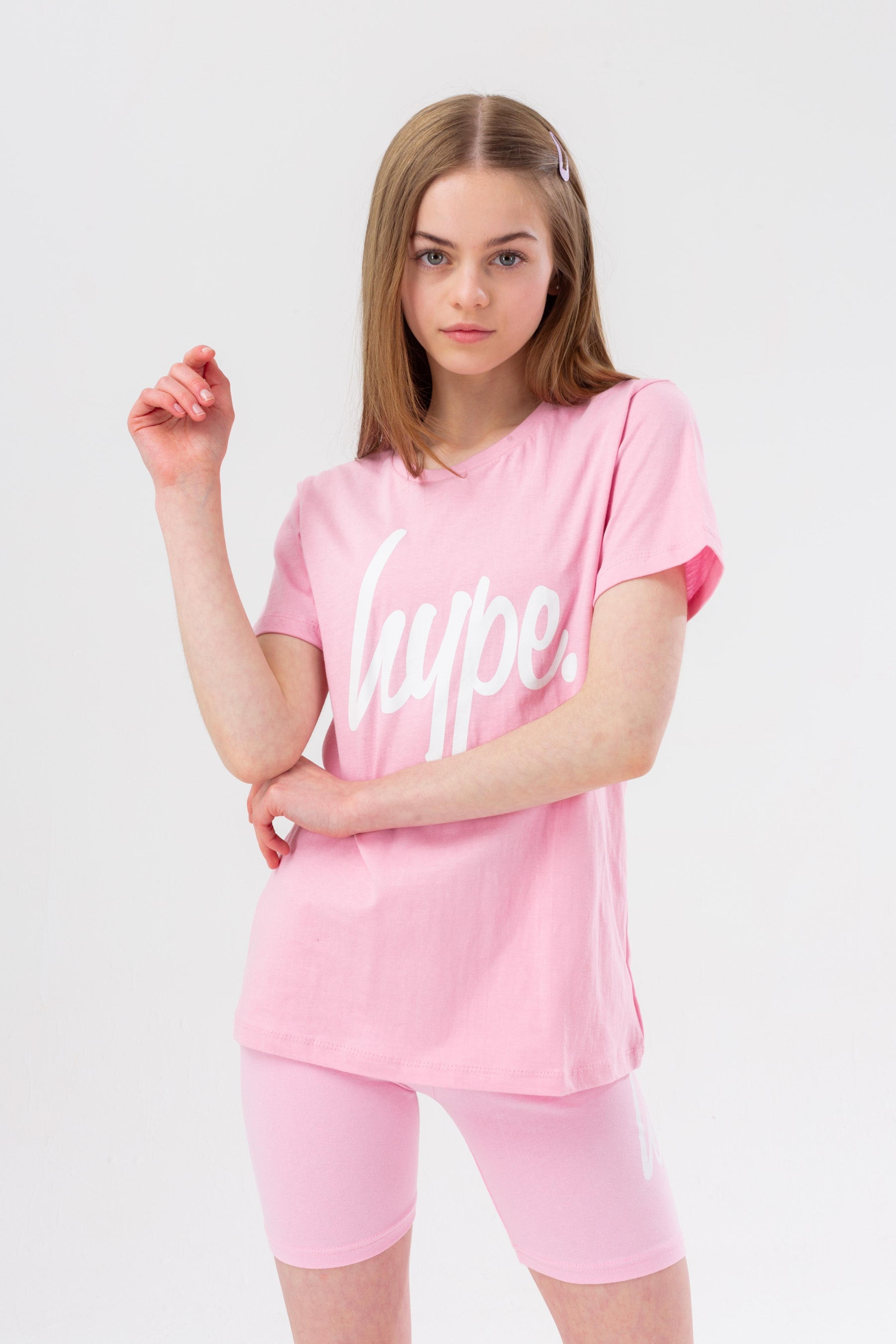 Alternate View 2 of HYPE GIRLS PINK SCRIPT TEE AND SHORTS SET