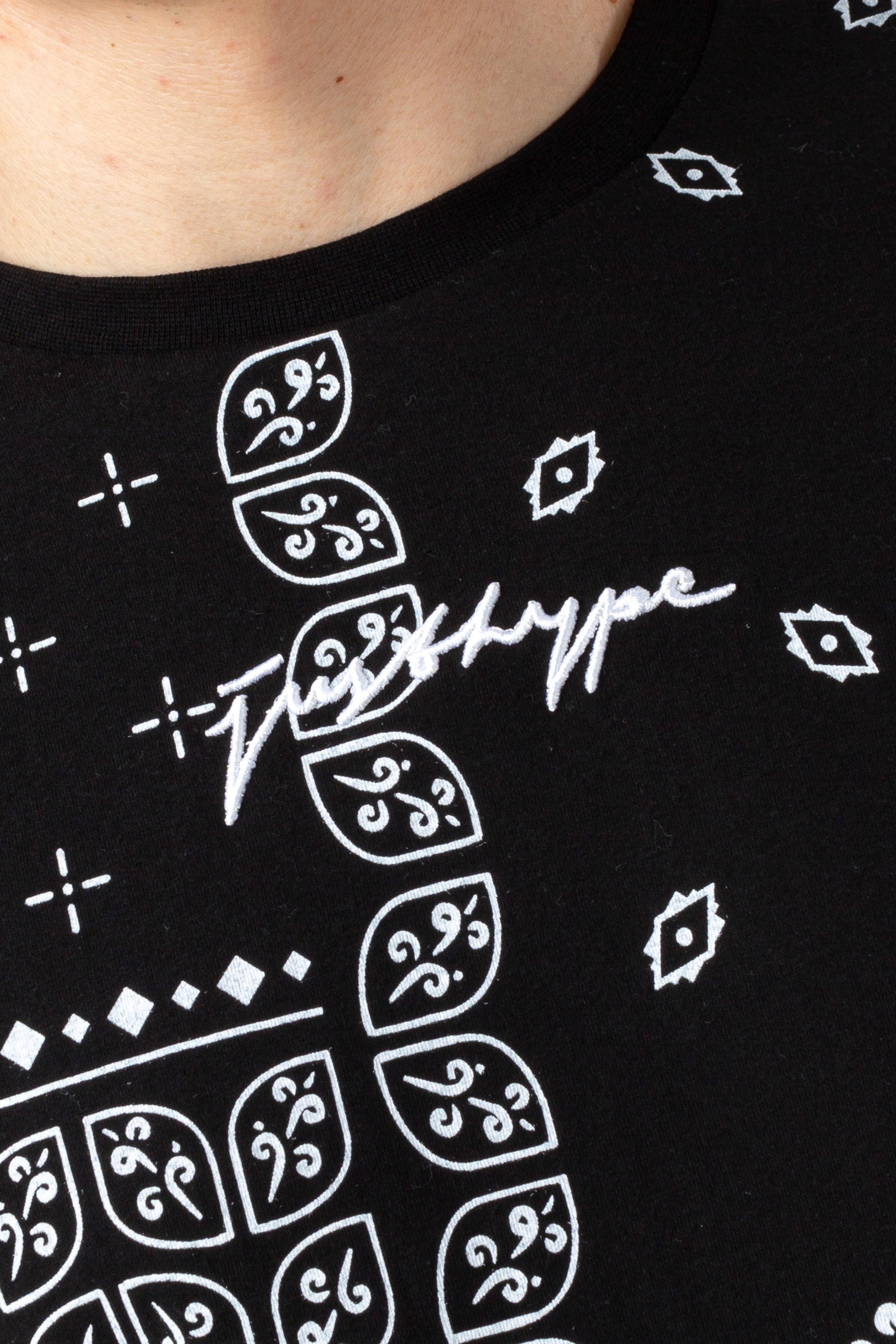 Alternate View 5 of HYPE MENS BLACK PAISLEY PALM SCRIBBLE T-SHIRT