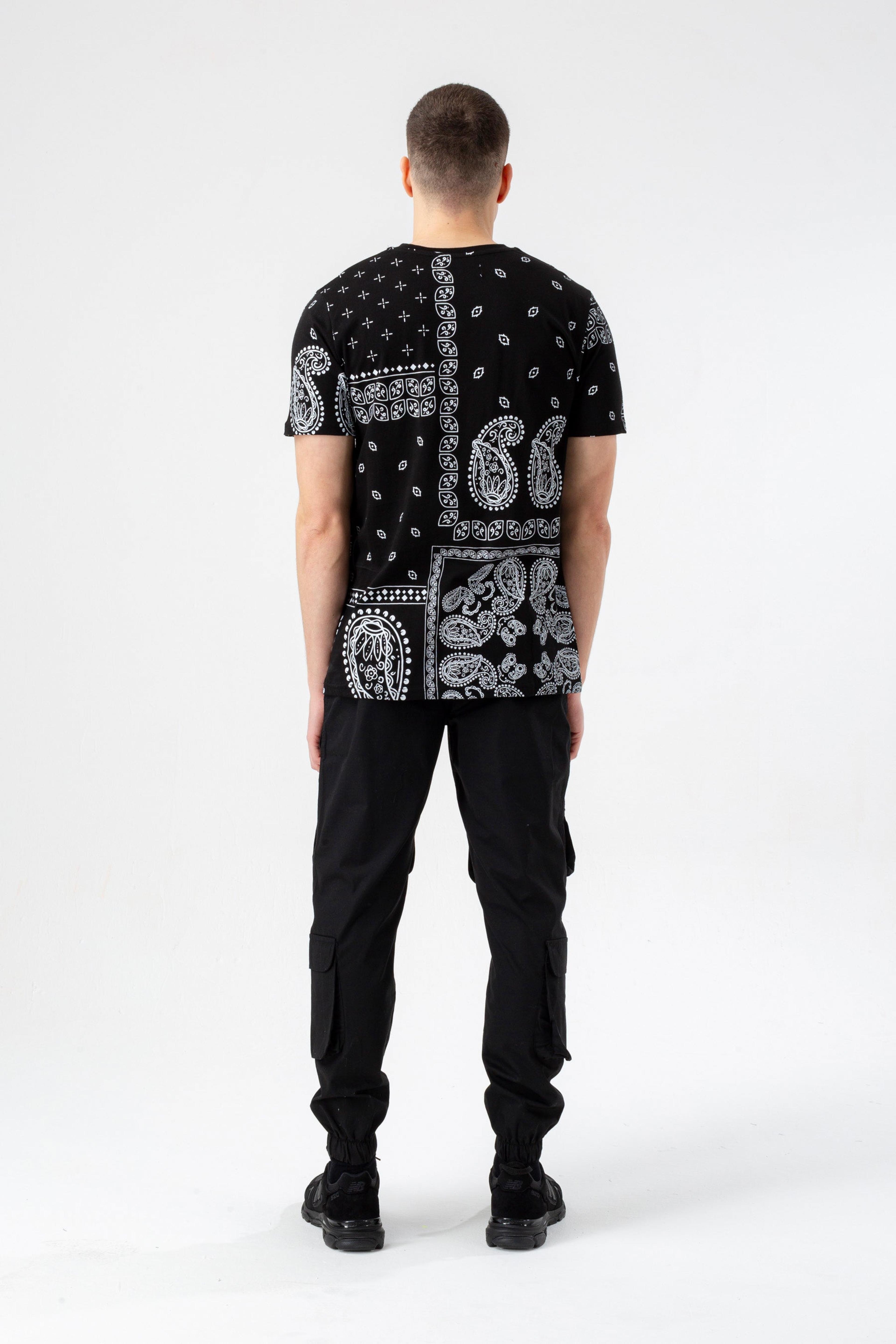 Alternate View 3 of HYPE MENS BLACK PAISLEY PALM SCRIBBLE T-SHIRT