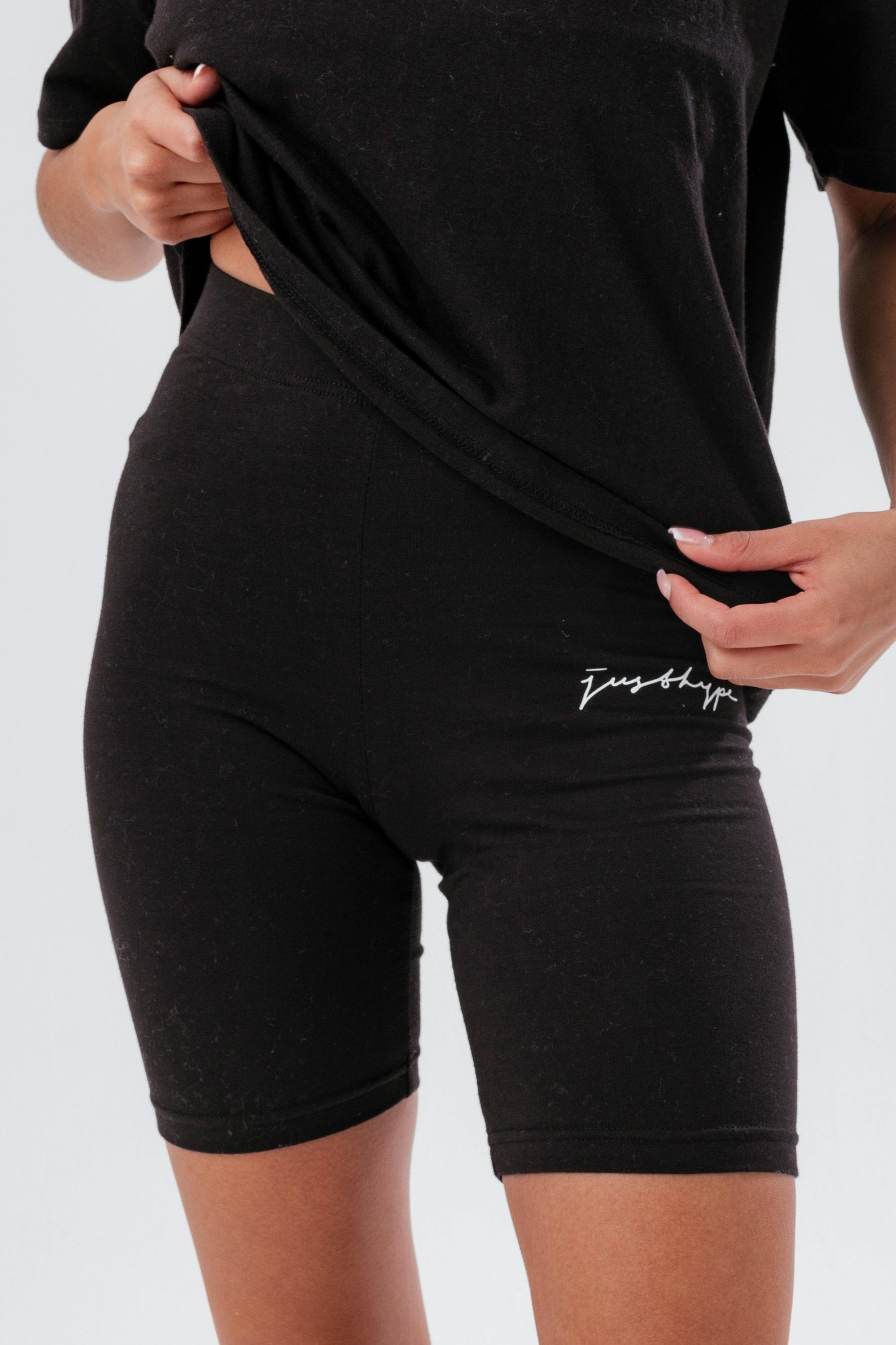 Alternate View 13 of HYPE WOMENS BLACK SCRIBBLE BOXY TEE & CYCLING SHORTS SET