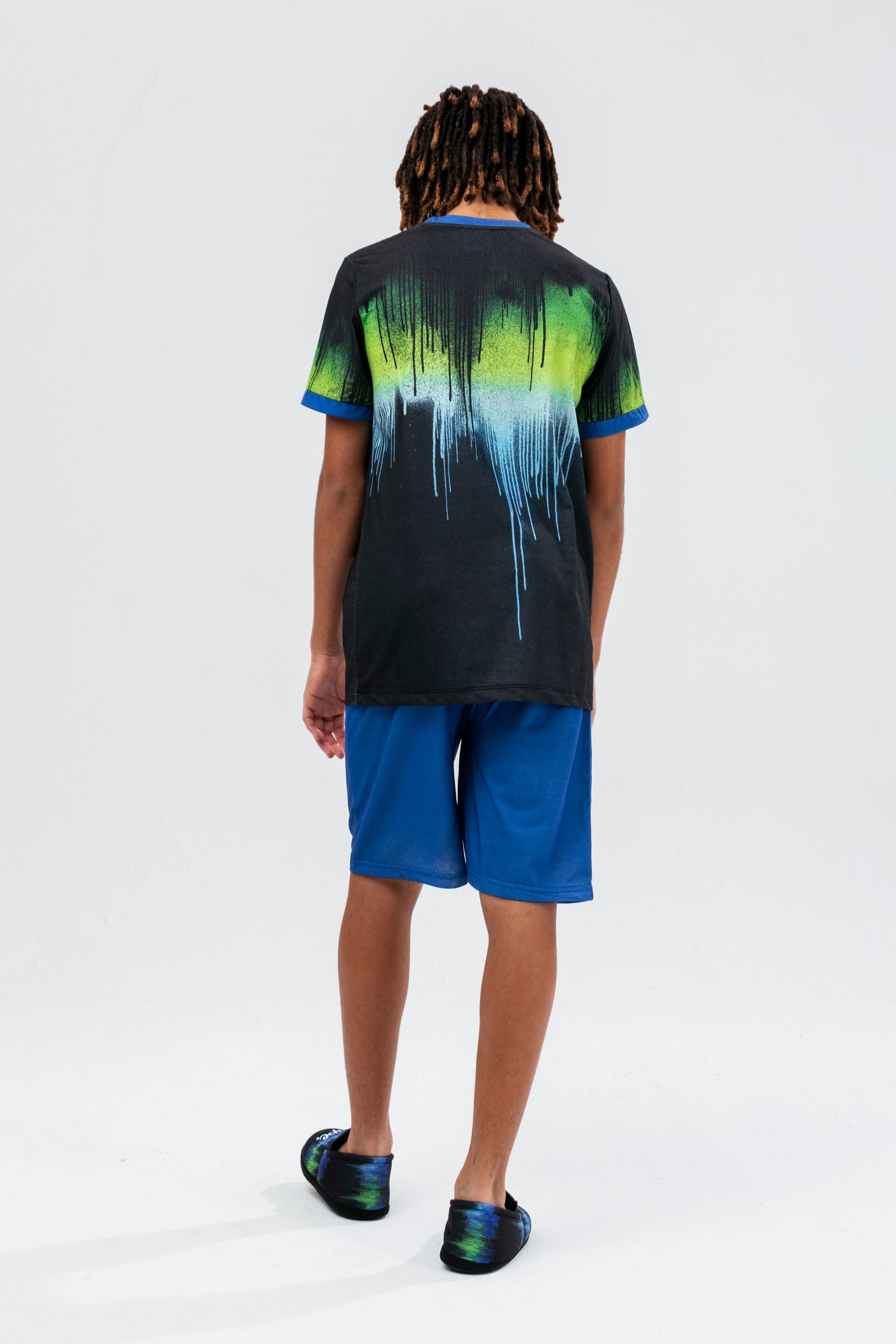 Alternate View 1 of HYPE BOYS BLUE EARTH DRIPS CREST SHORTS PJ'S