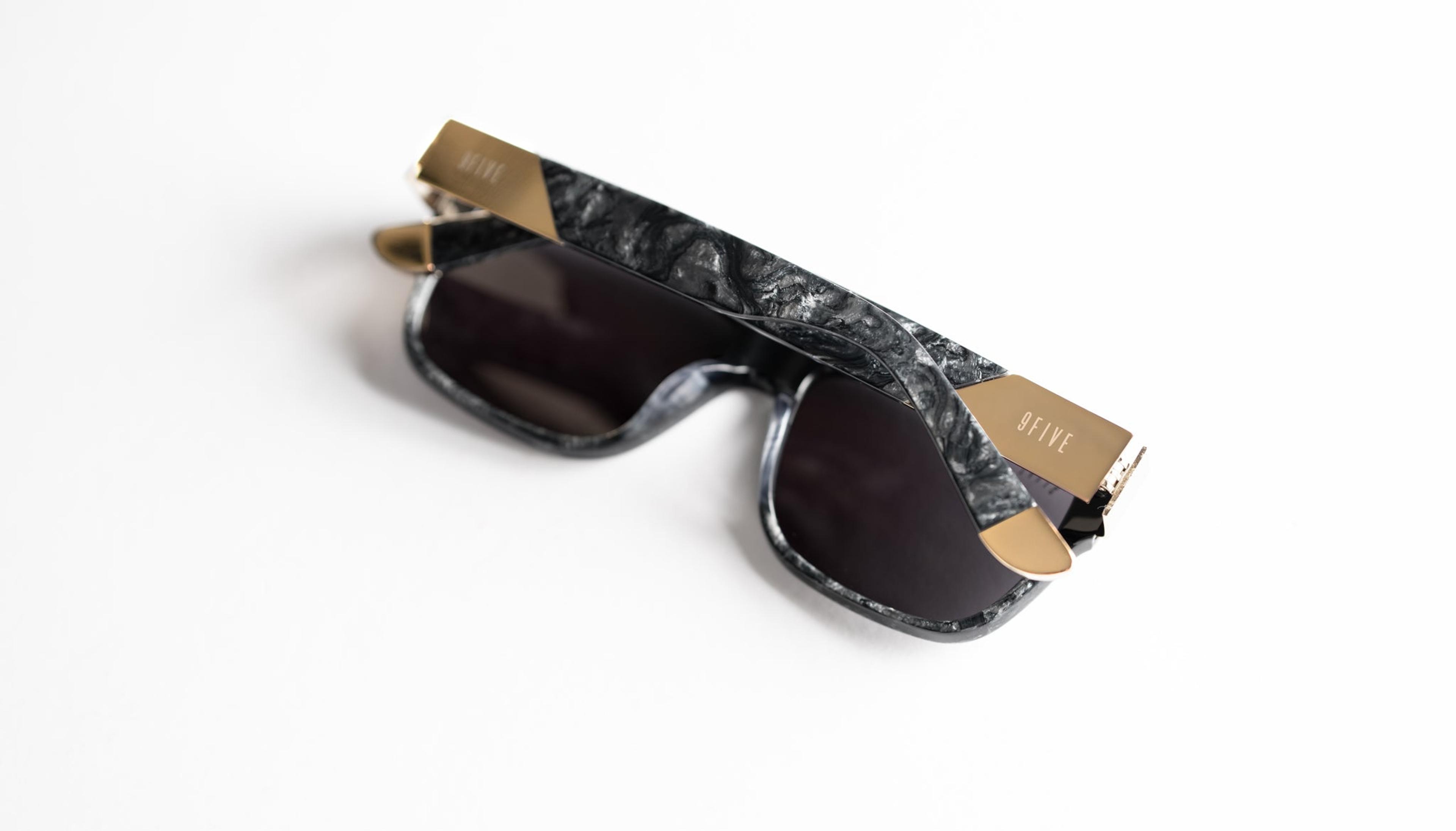 Alternate View 4 of 9FIVE 22 Black Marble & 24K Gold - Gradient Sunglasses