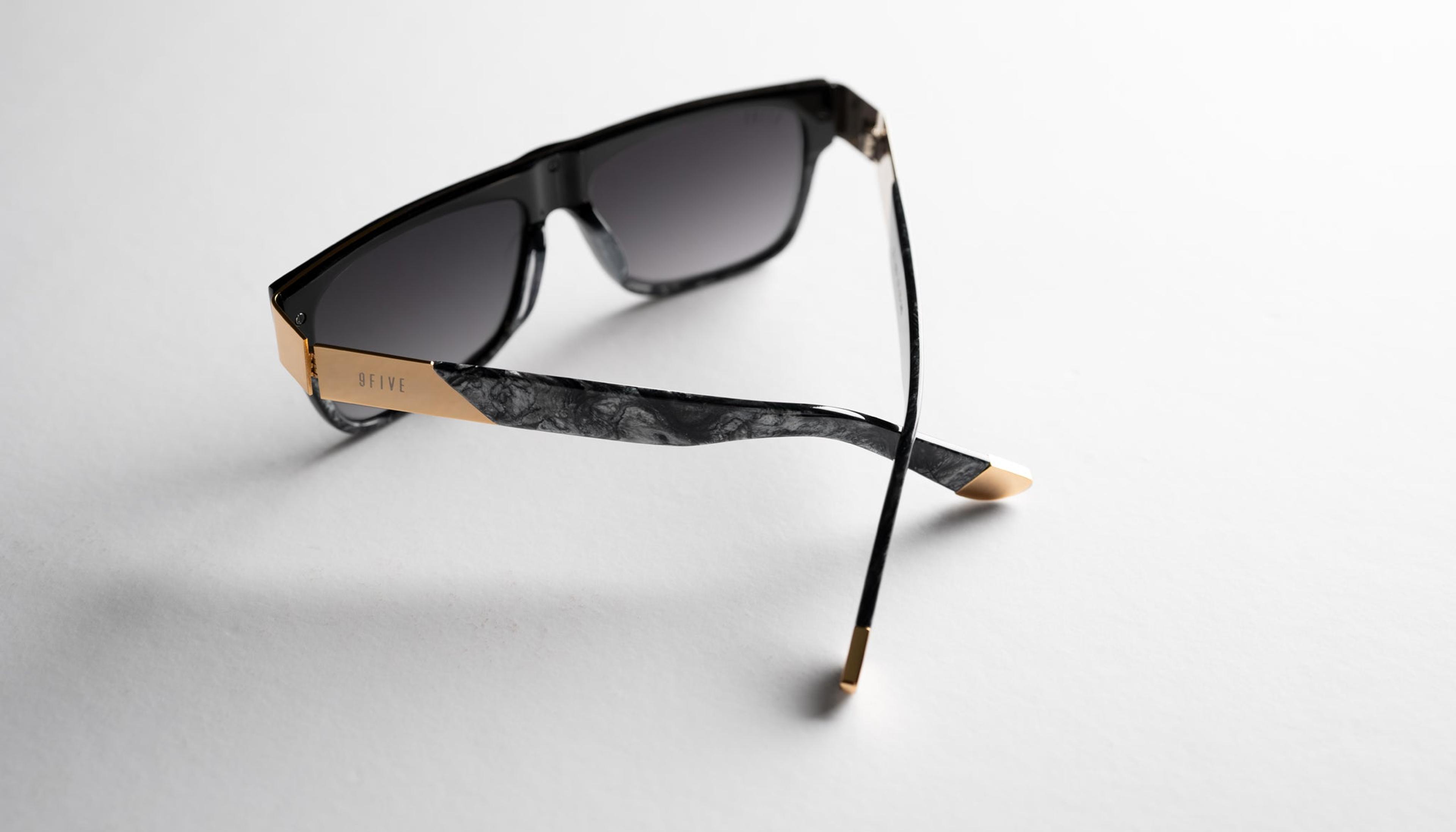 Alternate View 3 of 9FIVE 22 Black Marble & 24K Gold - Gradient Sunglasses