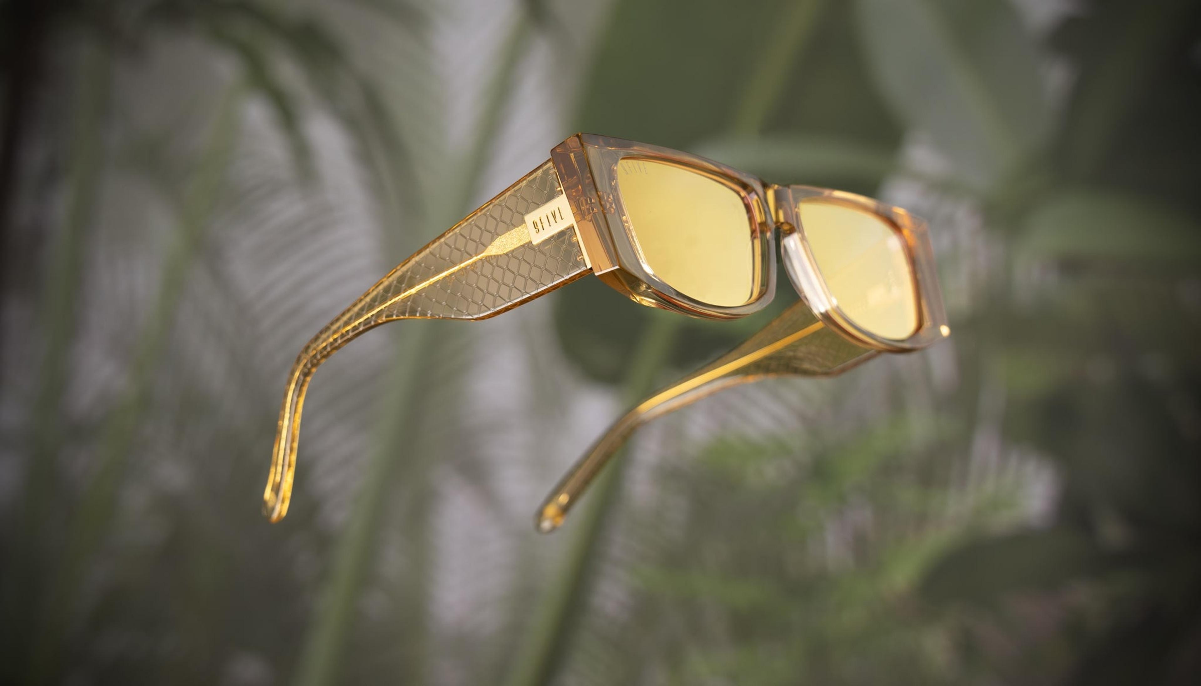 9Five Angelo Black & 24K Gold Sunglasses