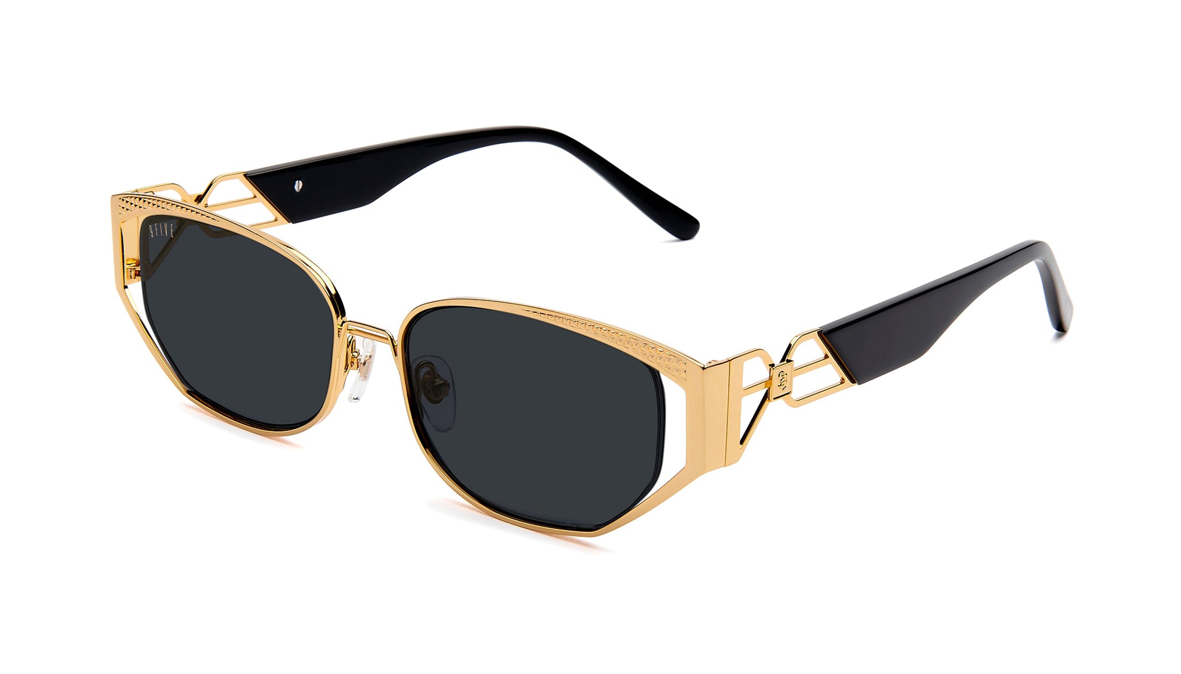 NTWRK - 9FIVE Cross Black & 24K Gold Sunglasses