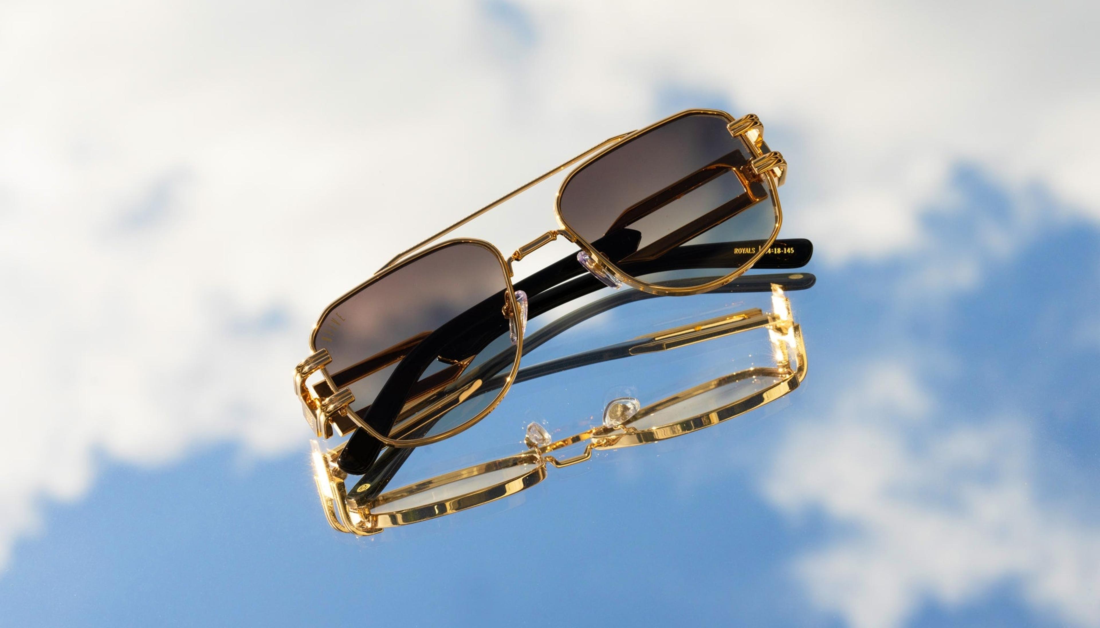 Alternate View 2 of 9FIVE Royals Black & 24K Gold Sunglasses Rx