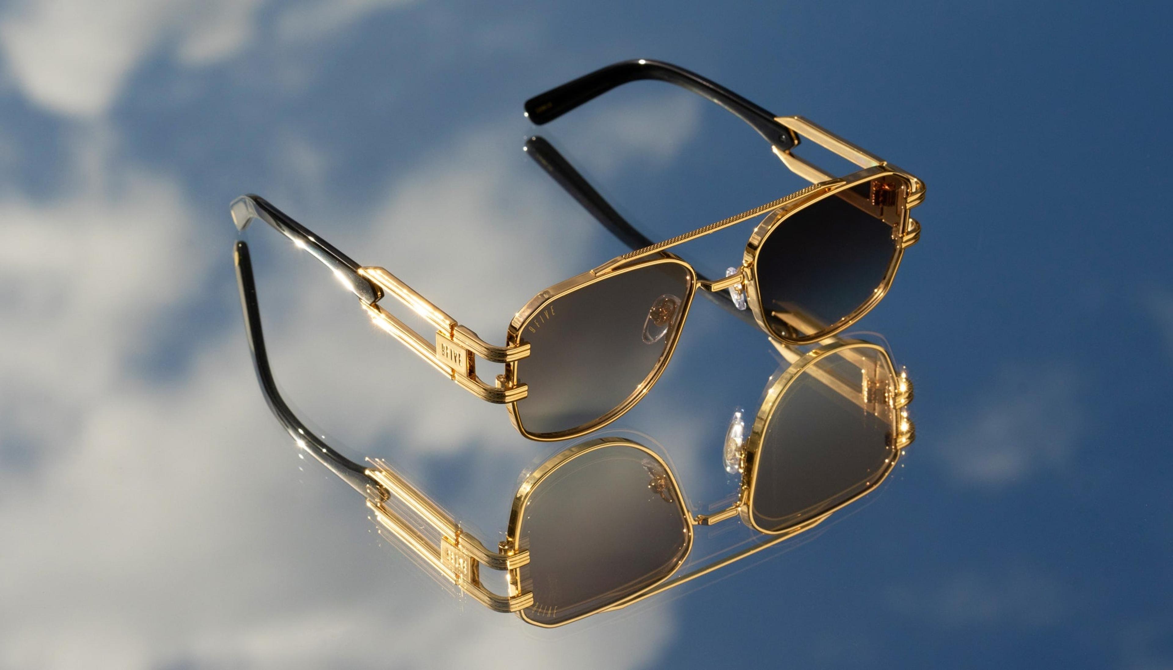 Alternate View 4 of 9FIVE Royals Black & 24K Gold Sunglasses Rx