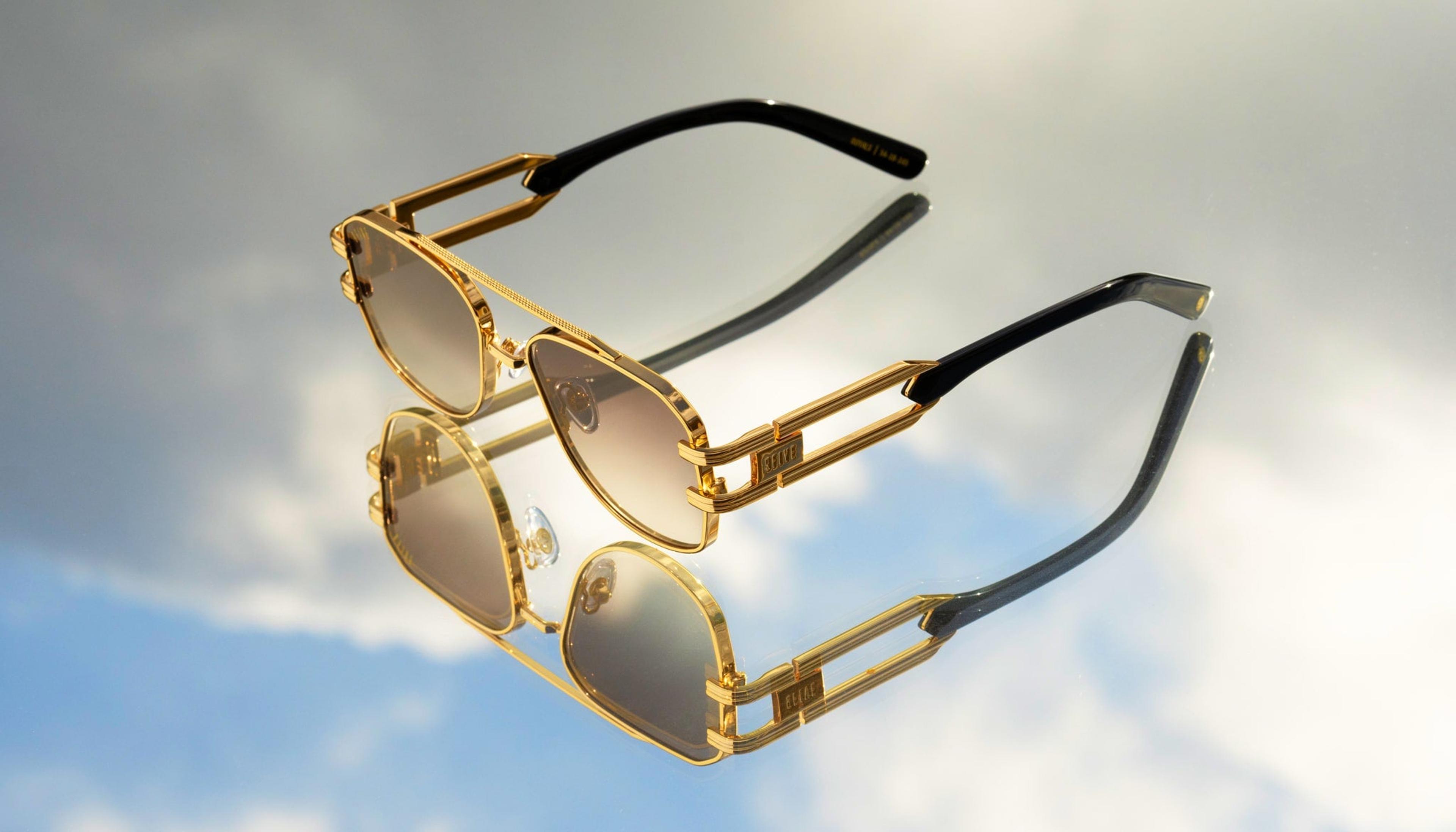 Alternate View 3 of 9FIVE Royals Black & 24K Gold Sunglasses Rx