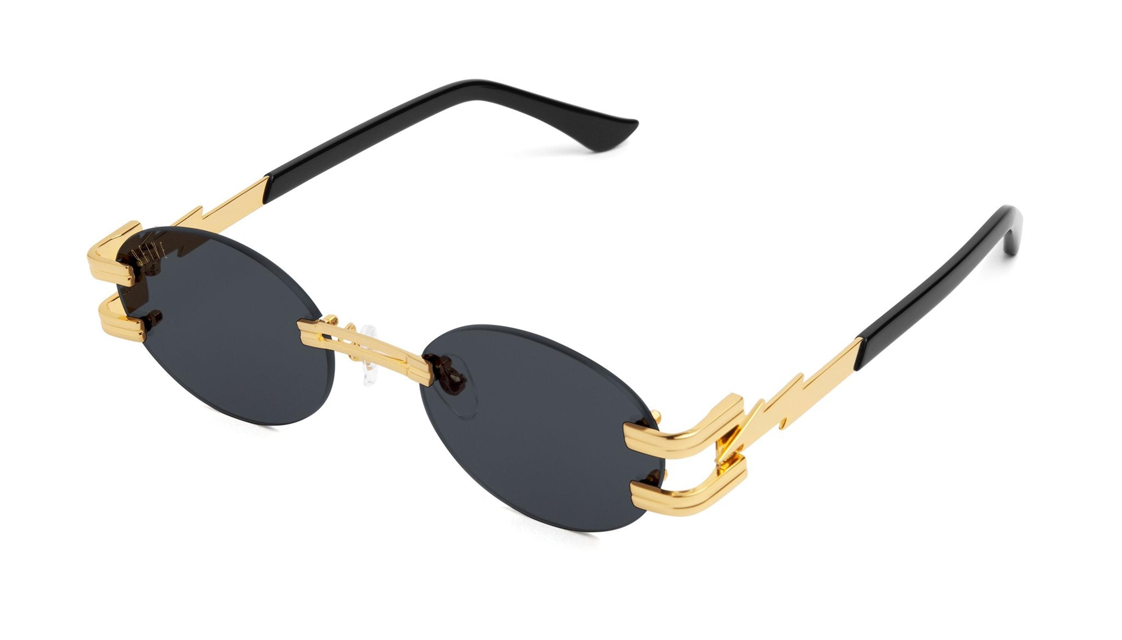 NTWRK - ⚡9FIVE St. James Bolt⚡ Lite Black & 24K Gold Sunglasses Rx