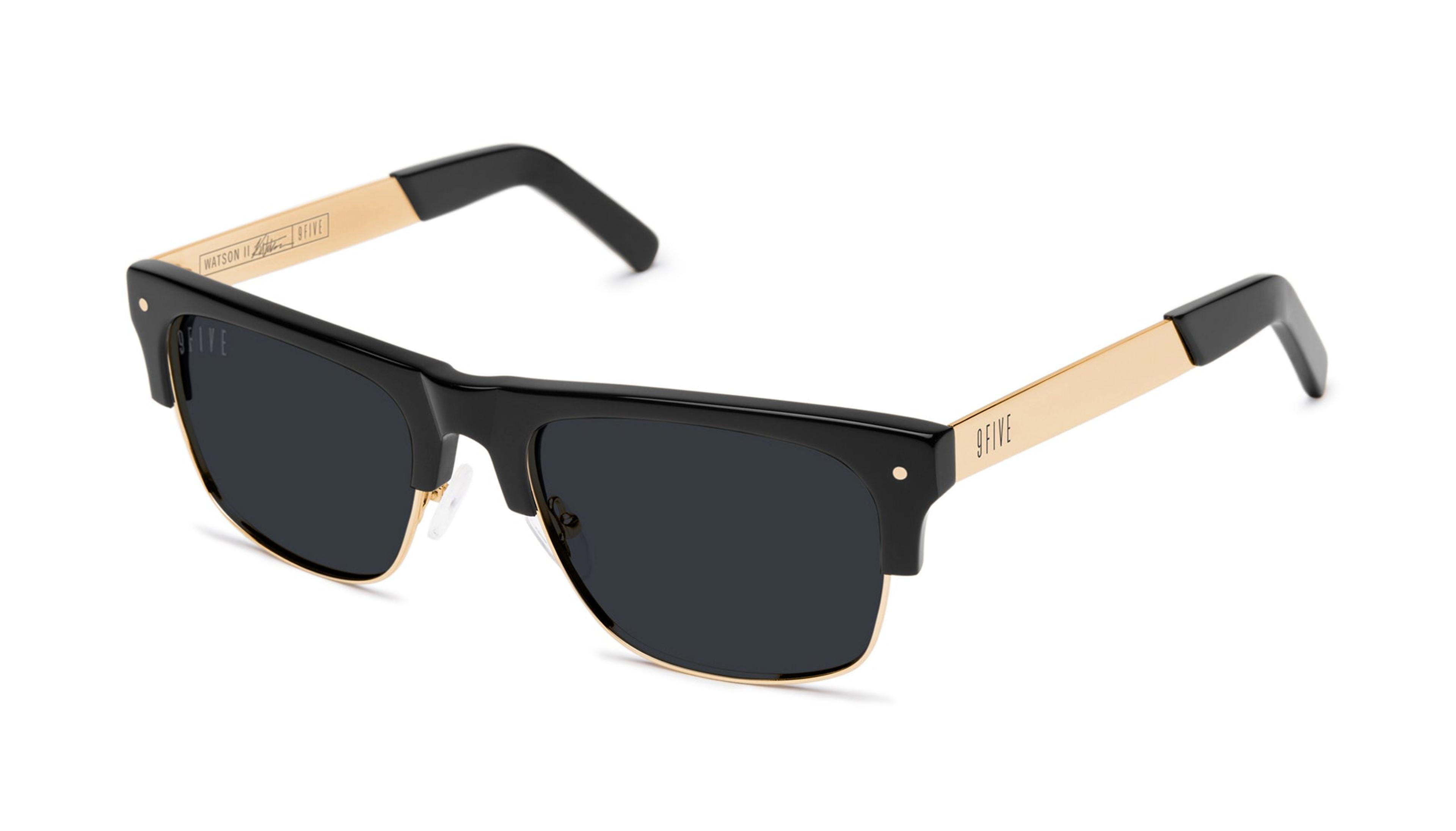 9FIVE Two Black & 24K Gold Sunglasses