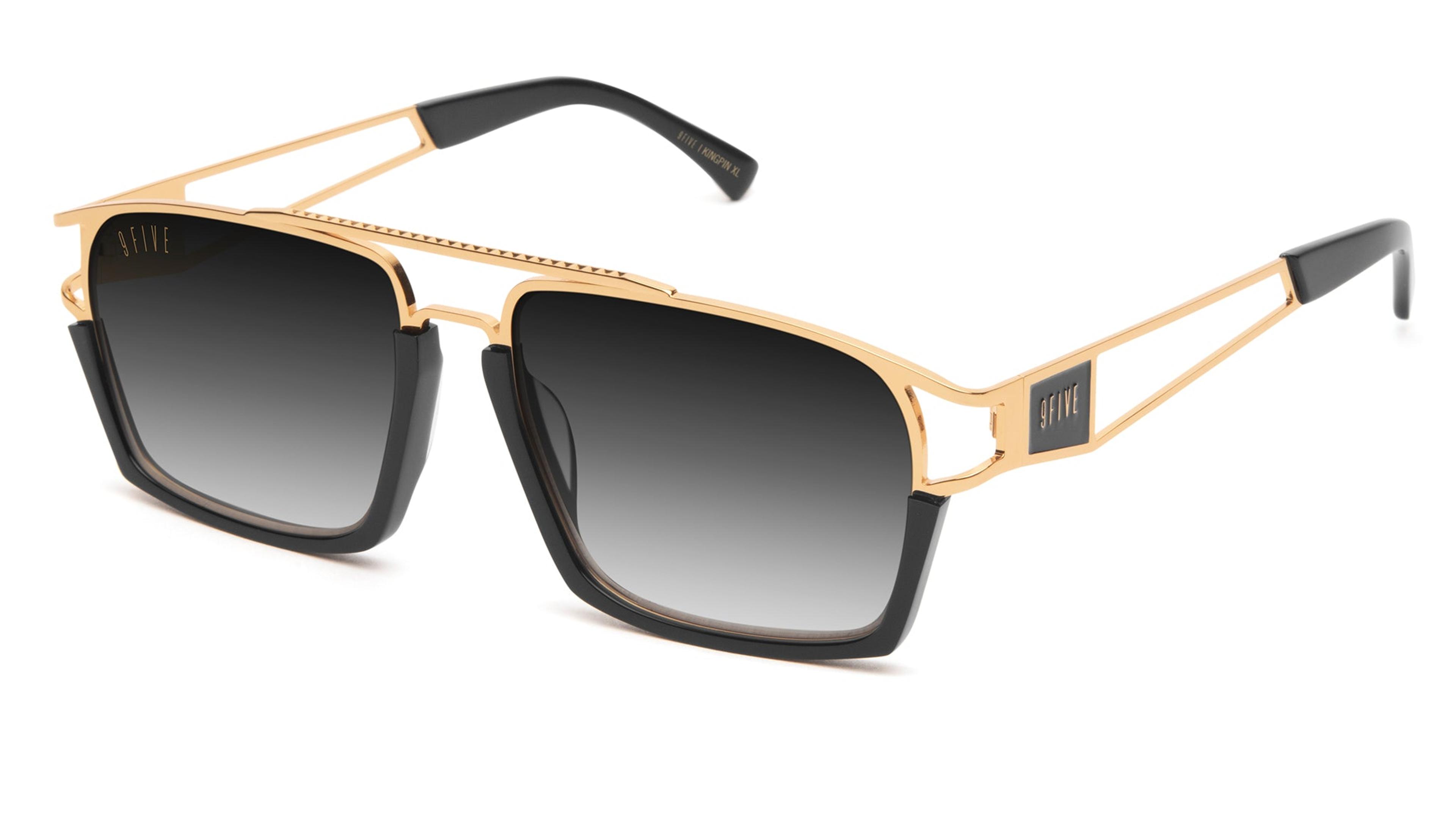 NTWRK - 9FIVE Kingpin Black & 24K Gold XL - Gradient Sunglasses