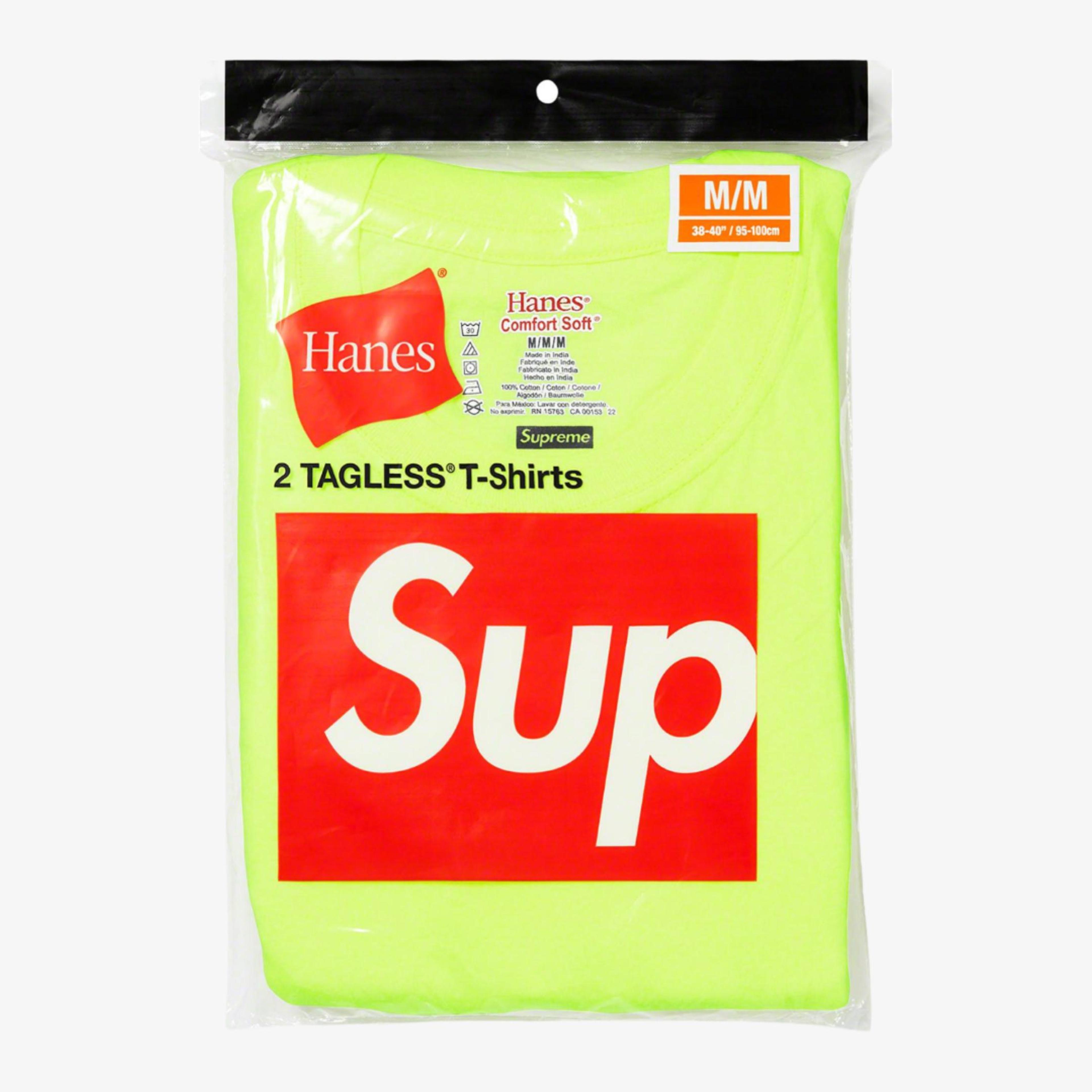 Alternate View 1 of Supreme x Hanes Tagless Tees (2 Pack) Fluorescent Yellow SS23