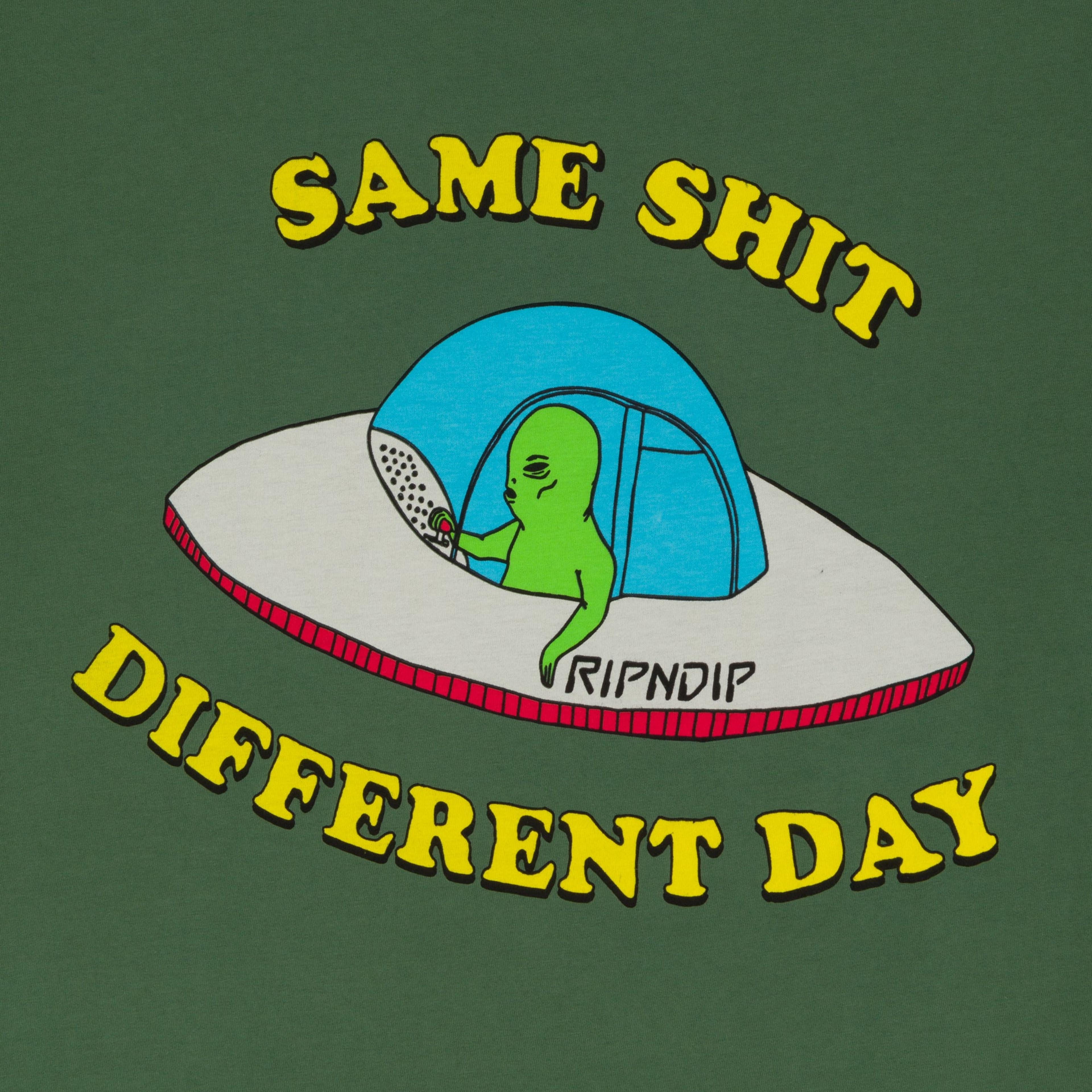 Alternate View 3 of Same Shit Different Day Tee (Olive)
