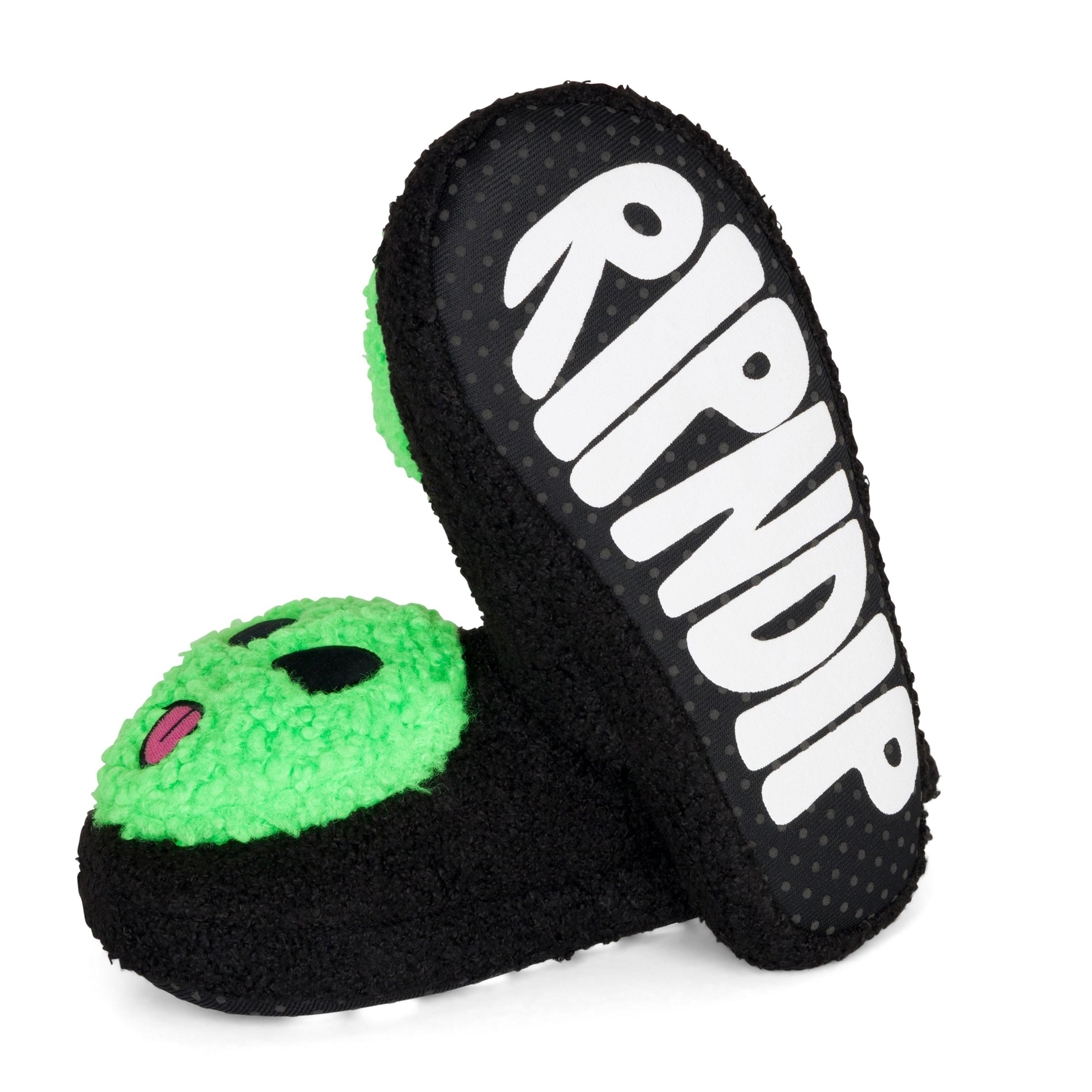 Alternate View 3 of Lord Alien Plush Face House Slippers (Black)