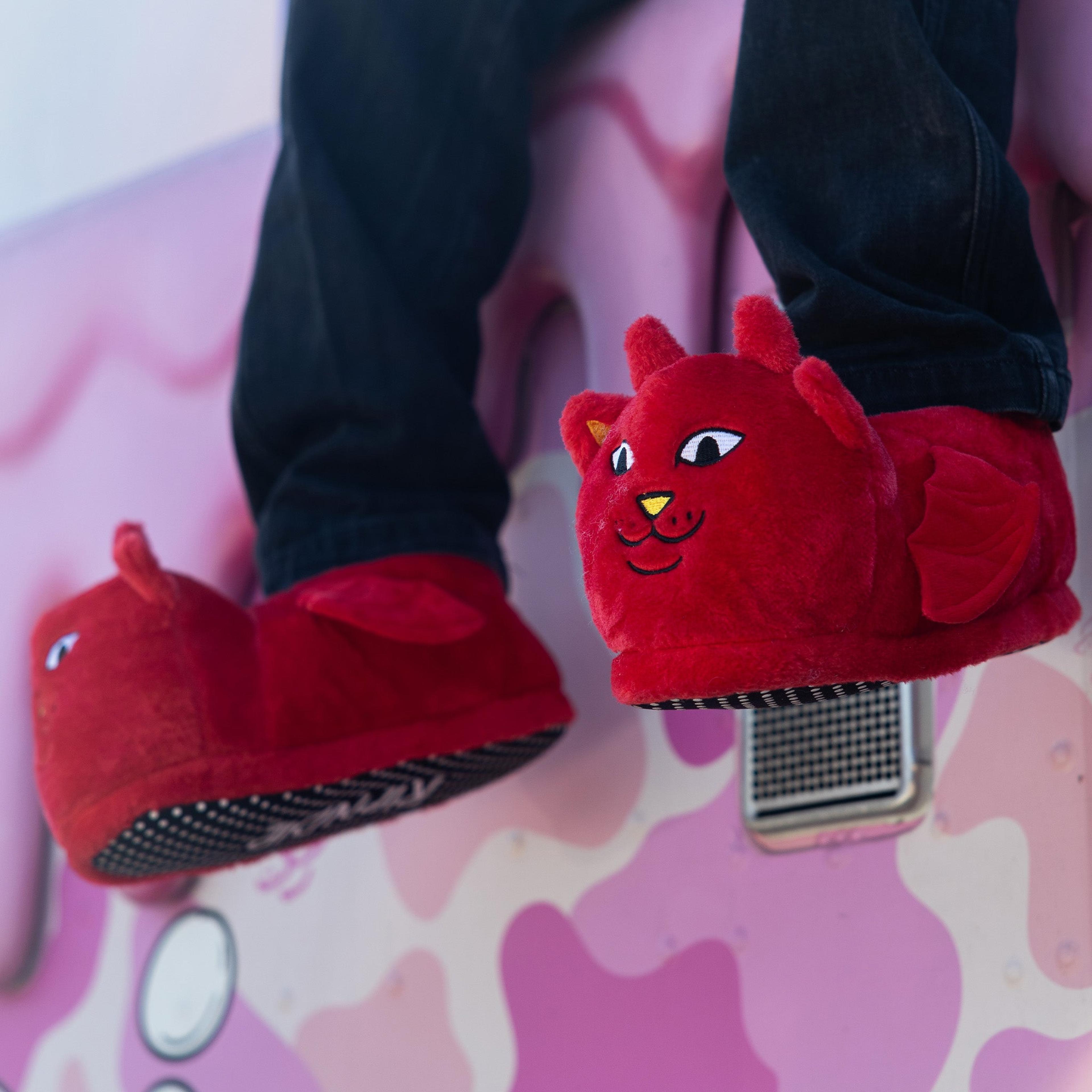 Alternate View 1 of Lord Devil Plush Slippers (Red)