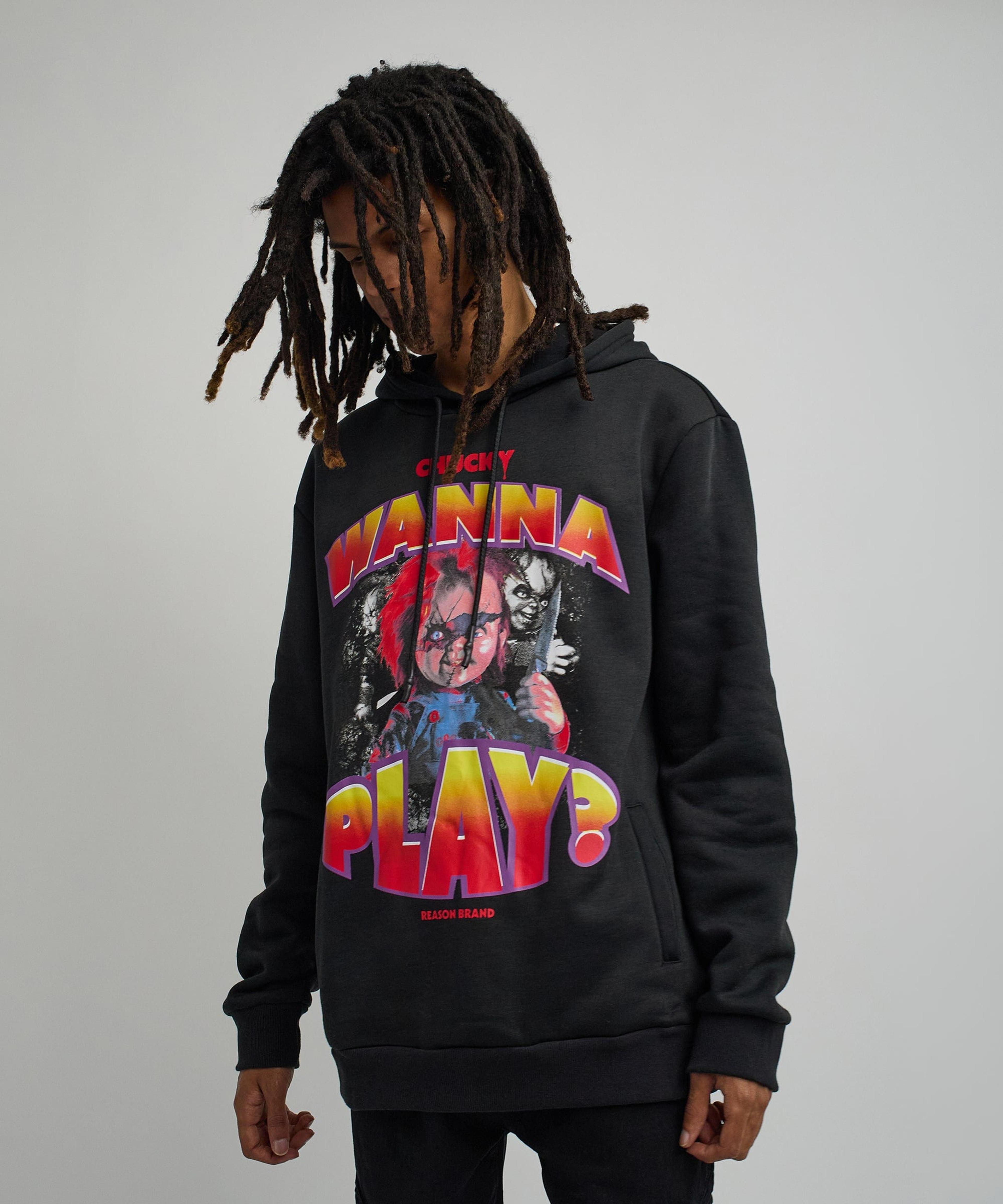 Alternate View 6 of Chucky Wanna Play Graphic Print Hoodie