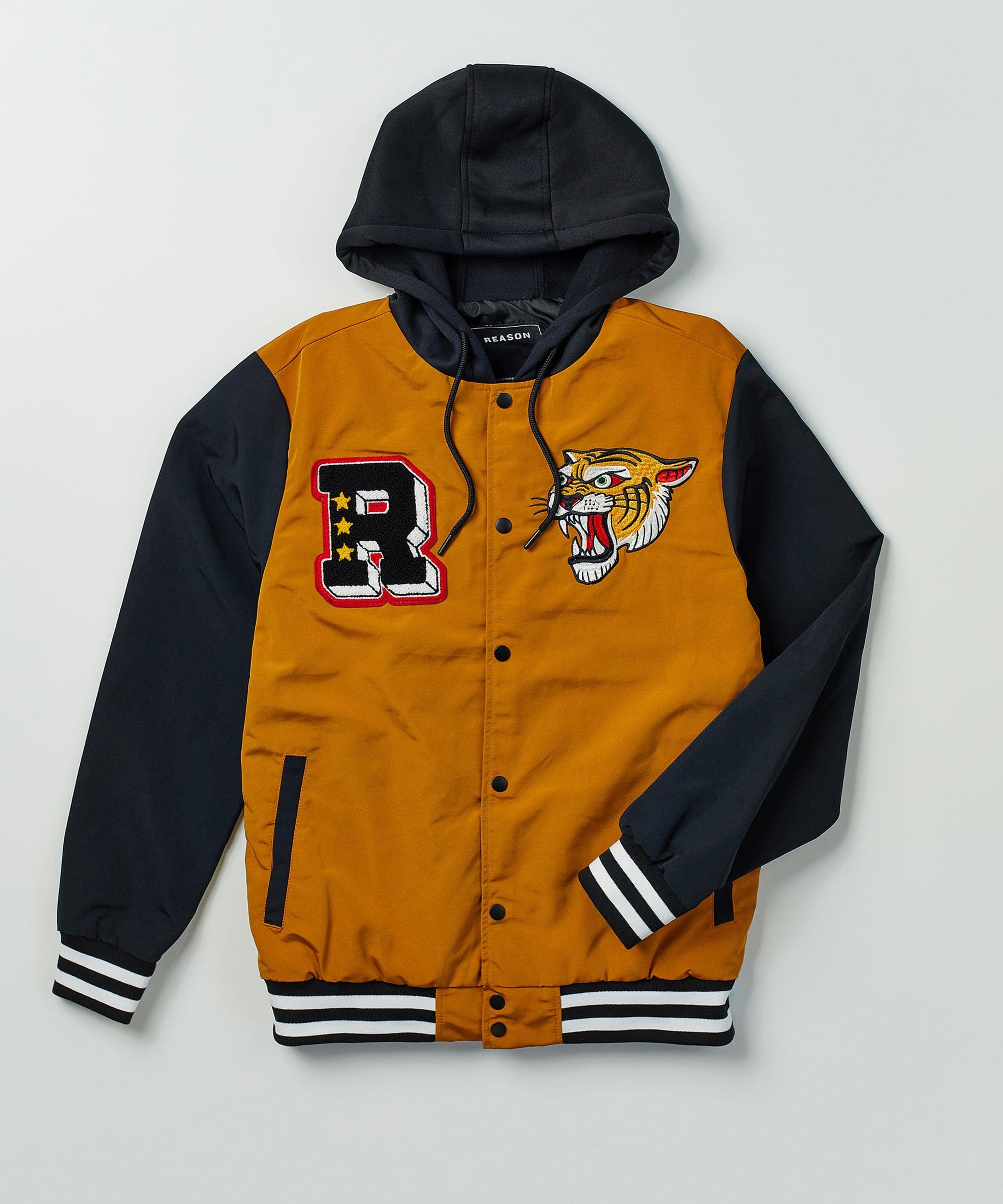 Alternate View 1 of Tigers Varsity Hooded Jacket With Chenille And Embroidered Patch