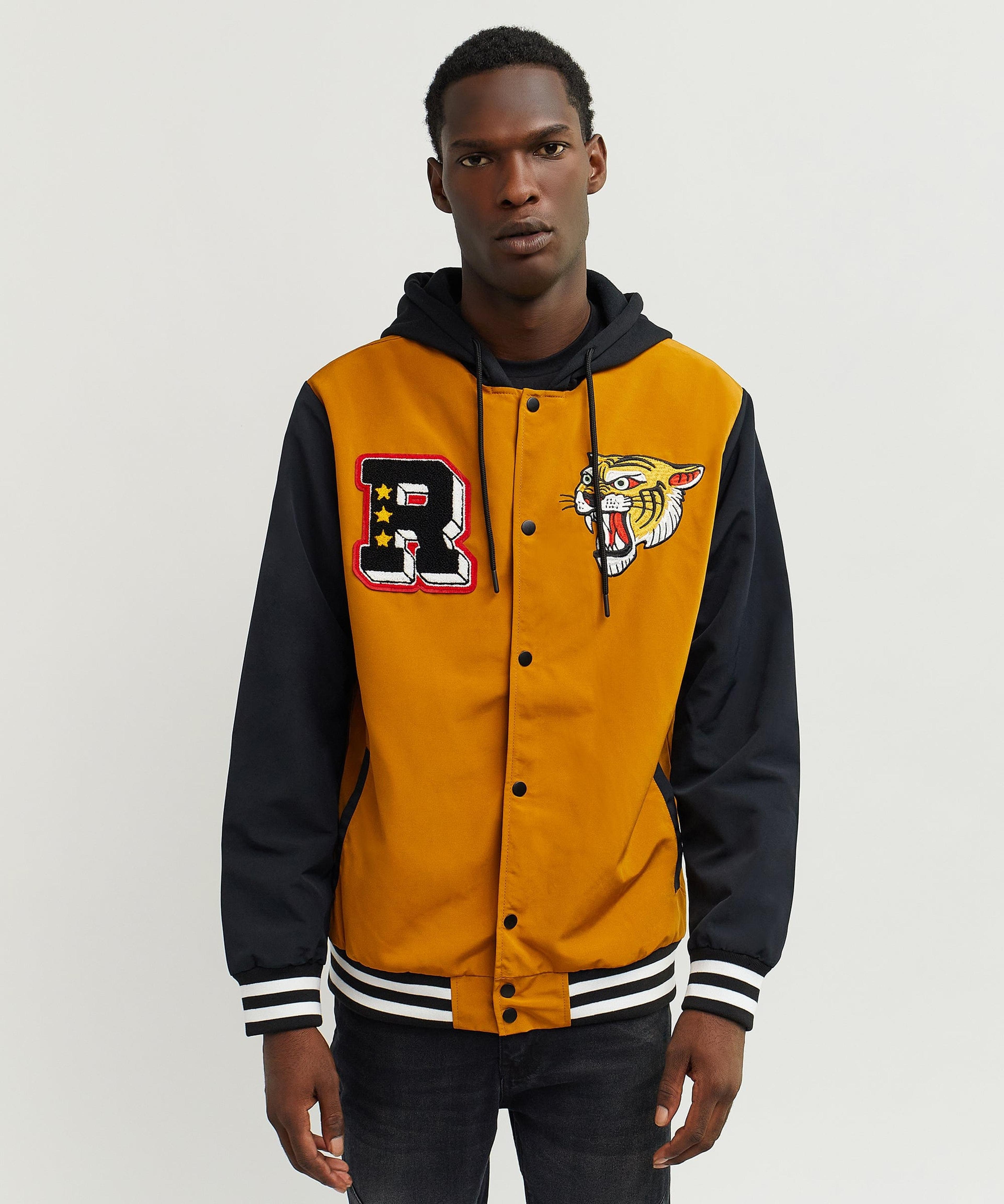Alternate View 2 of Tigers Varsity Hooded Jacket With Chenille And Embroidered Patch