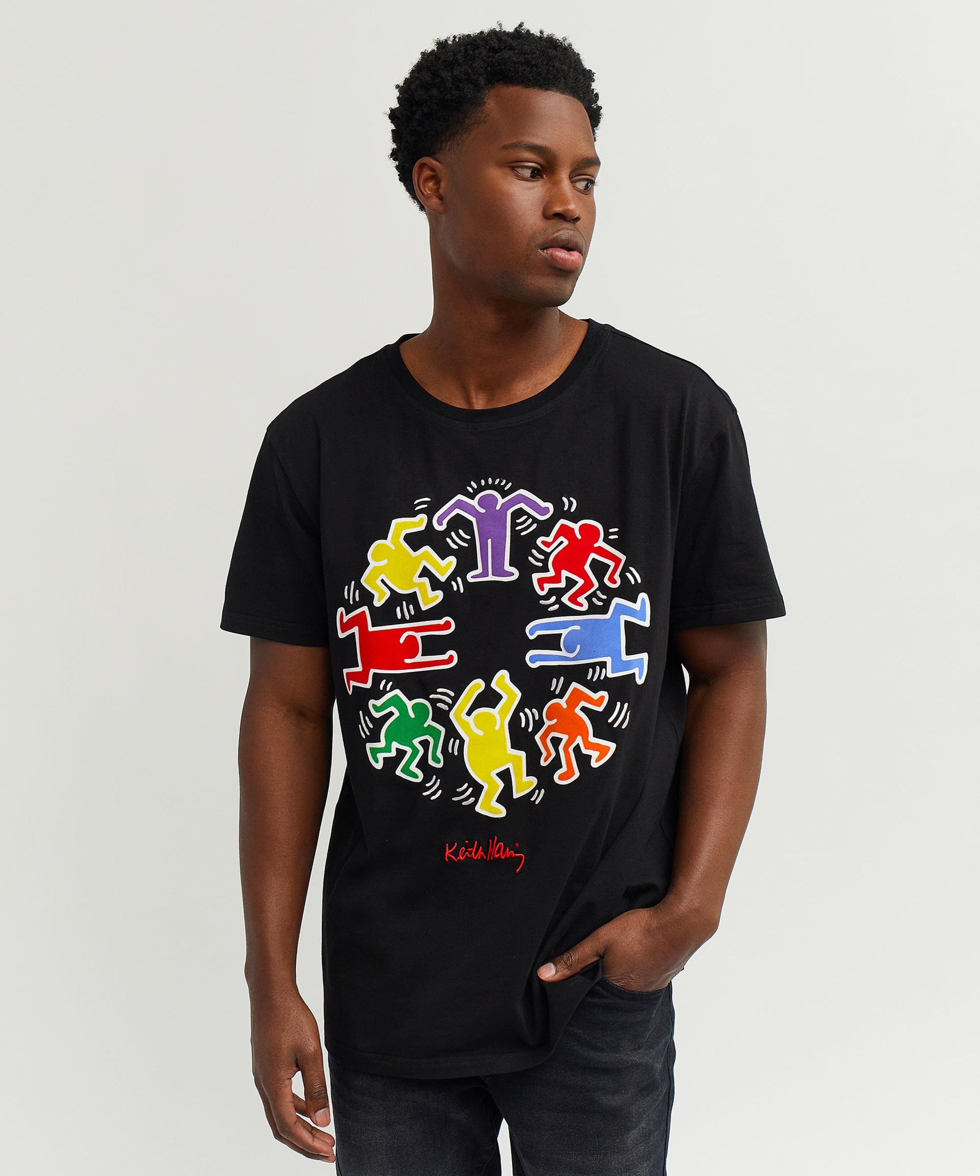 Keith Haring Barking Dog Embroidered Patch And Flaw Short Sleeve