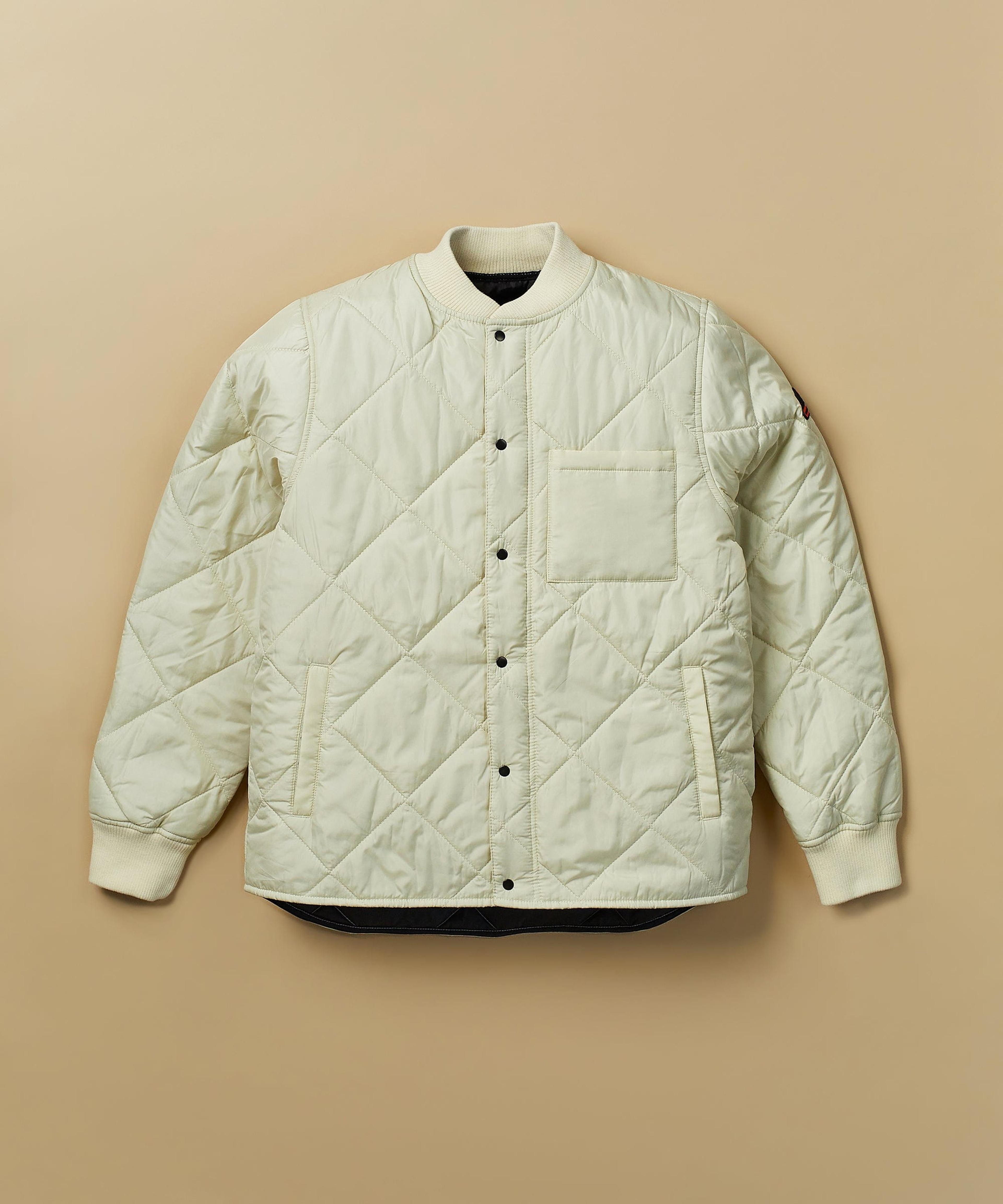 Quilted Shirt Jacket With Lining - Oatmeal