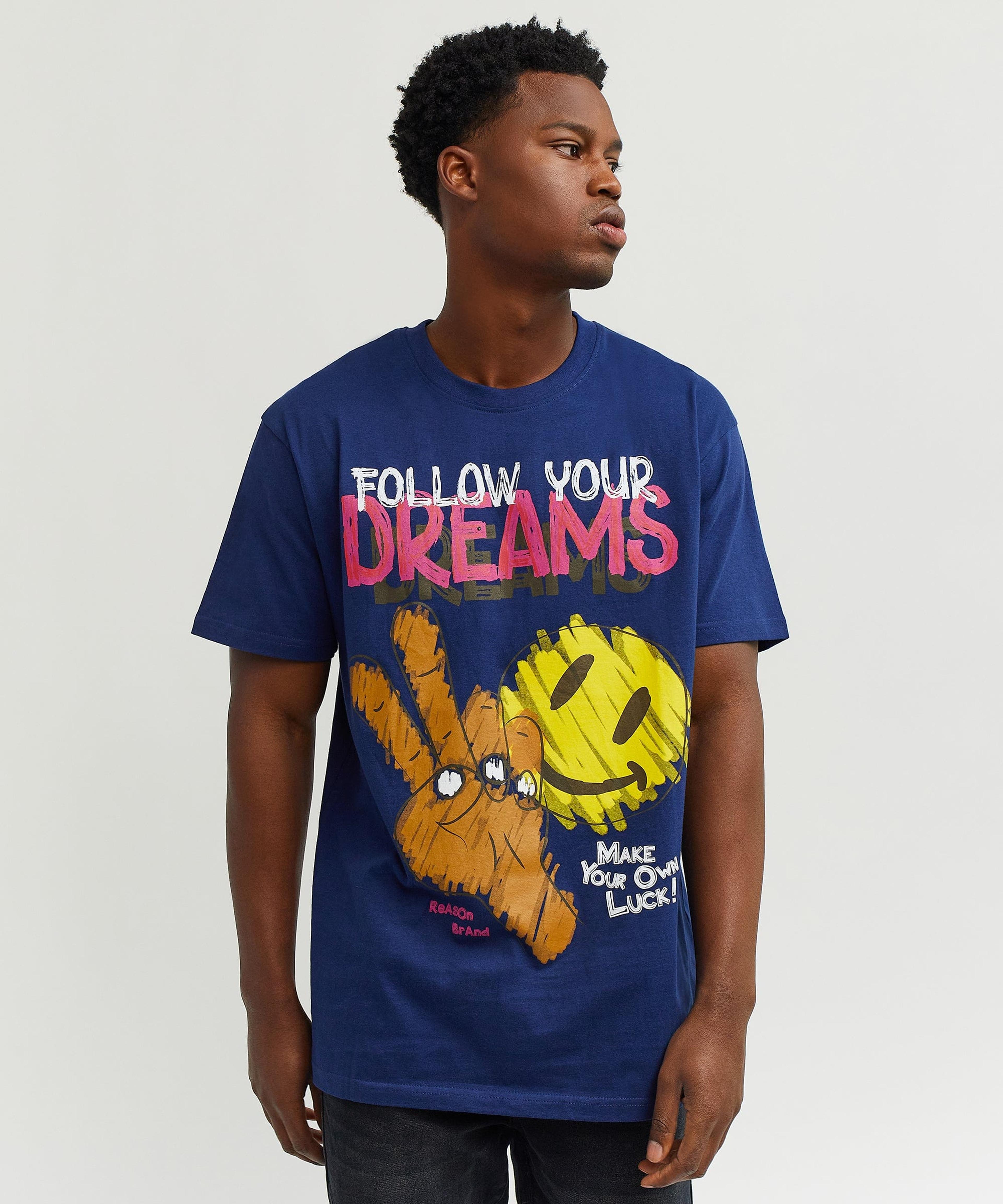 Alternate View 2 of Follow Your Dreams Short Sleeve Tee - Navy