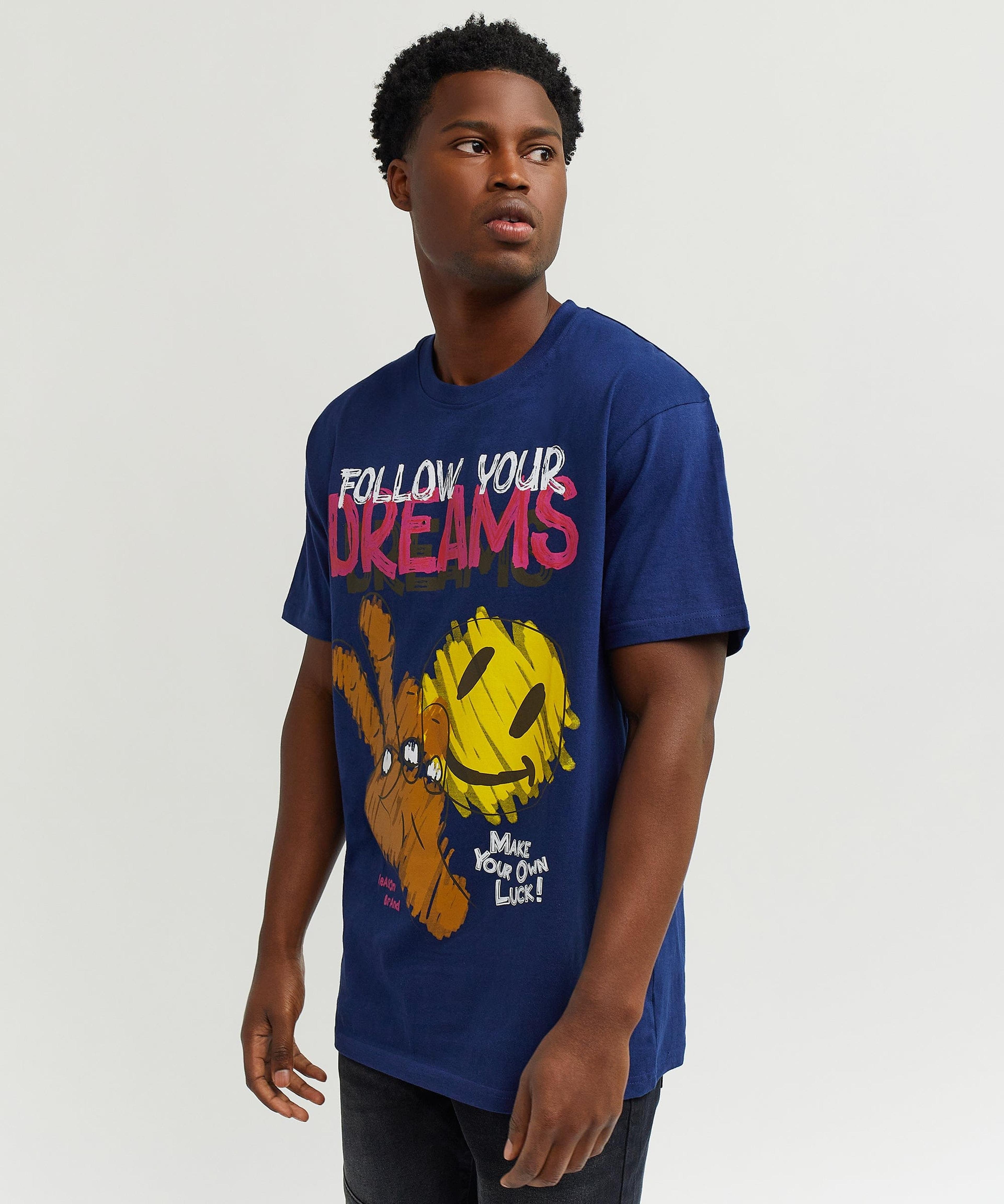 Alternate View 3 of Follow Your Dreams Short Sleeve Tee - Navy