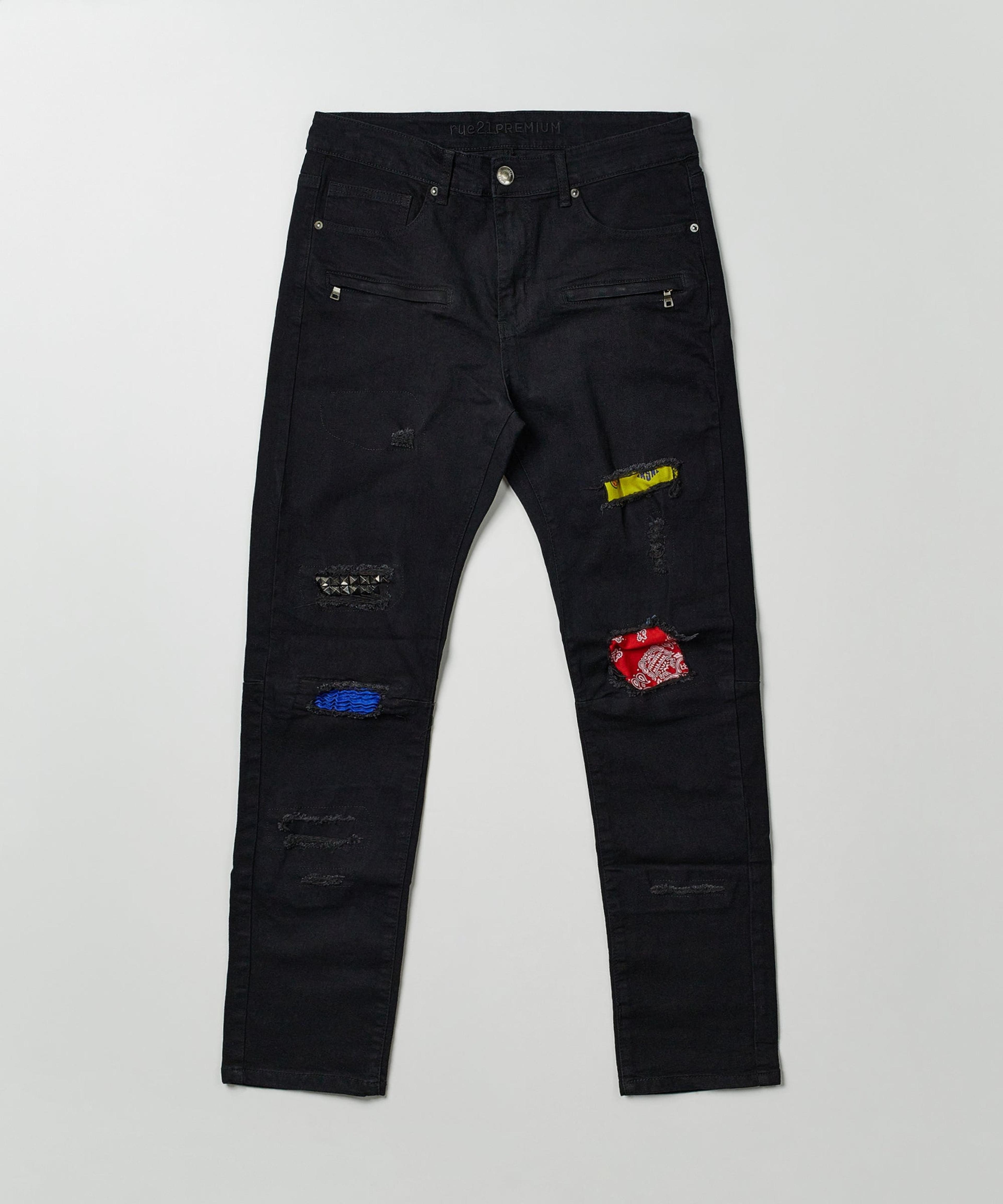 Alternate View 4 of Pike Bandana Color Back Black Denim Jeans