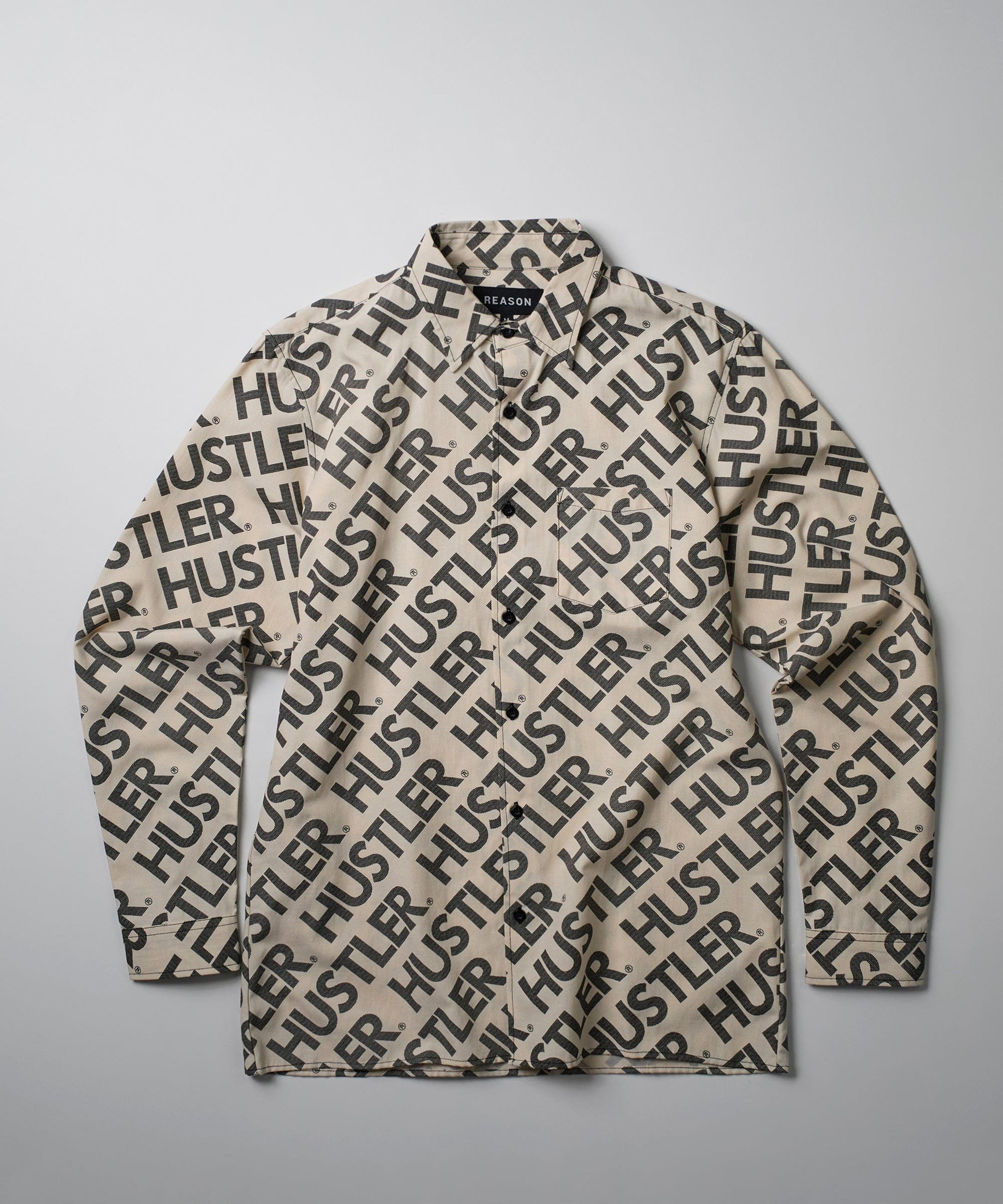 Hustler Logo Long Sleeve Oxford Shirt