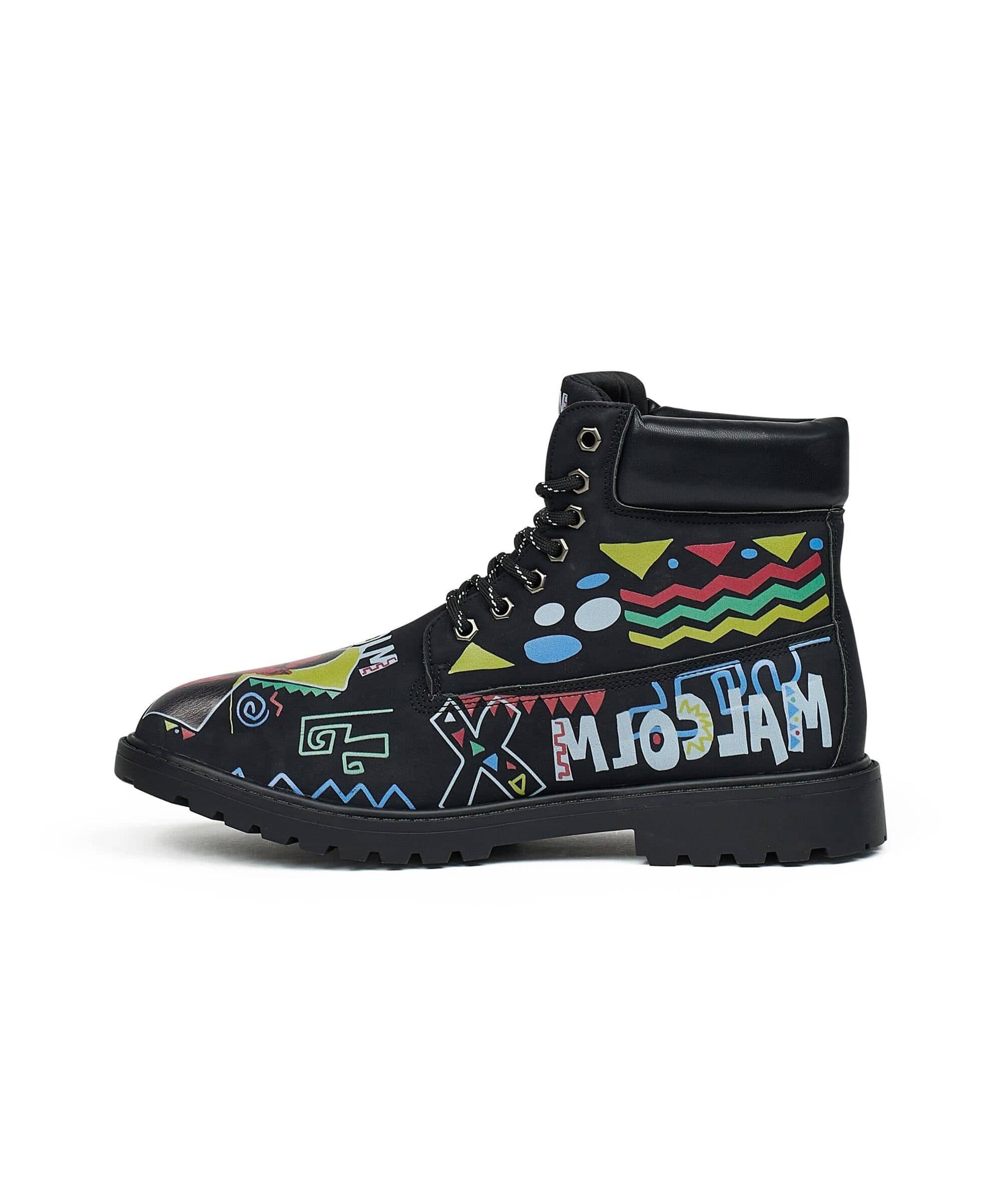 Alternate View 2 of Malcolm X Reason Collab Faux Suede Graphic Print Boots - Black