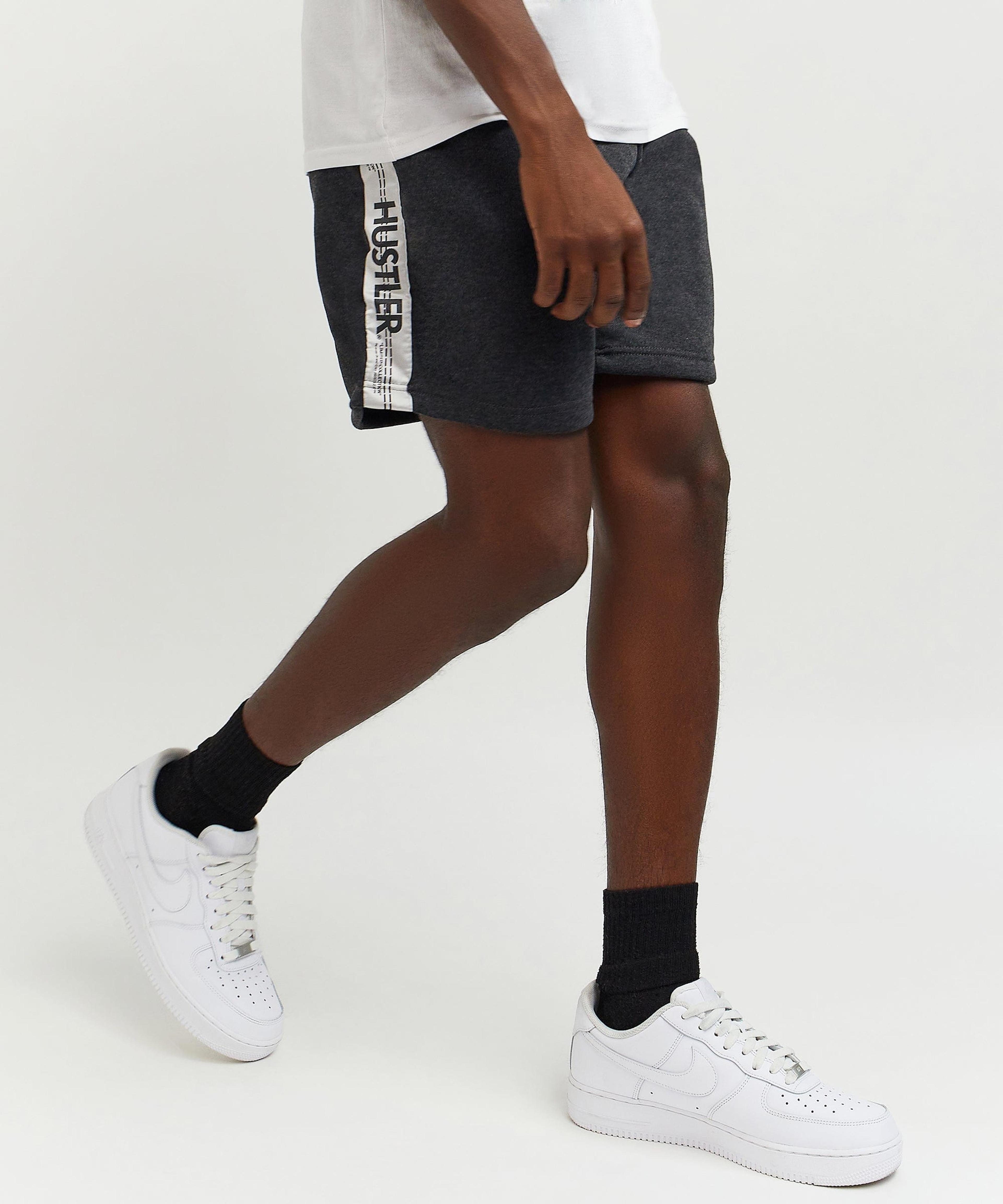 Alternate View 5 of Hustler Side Stripe Shorts - Charcoal