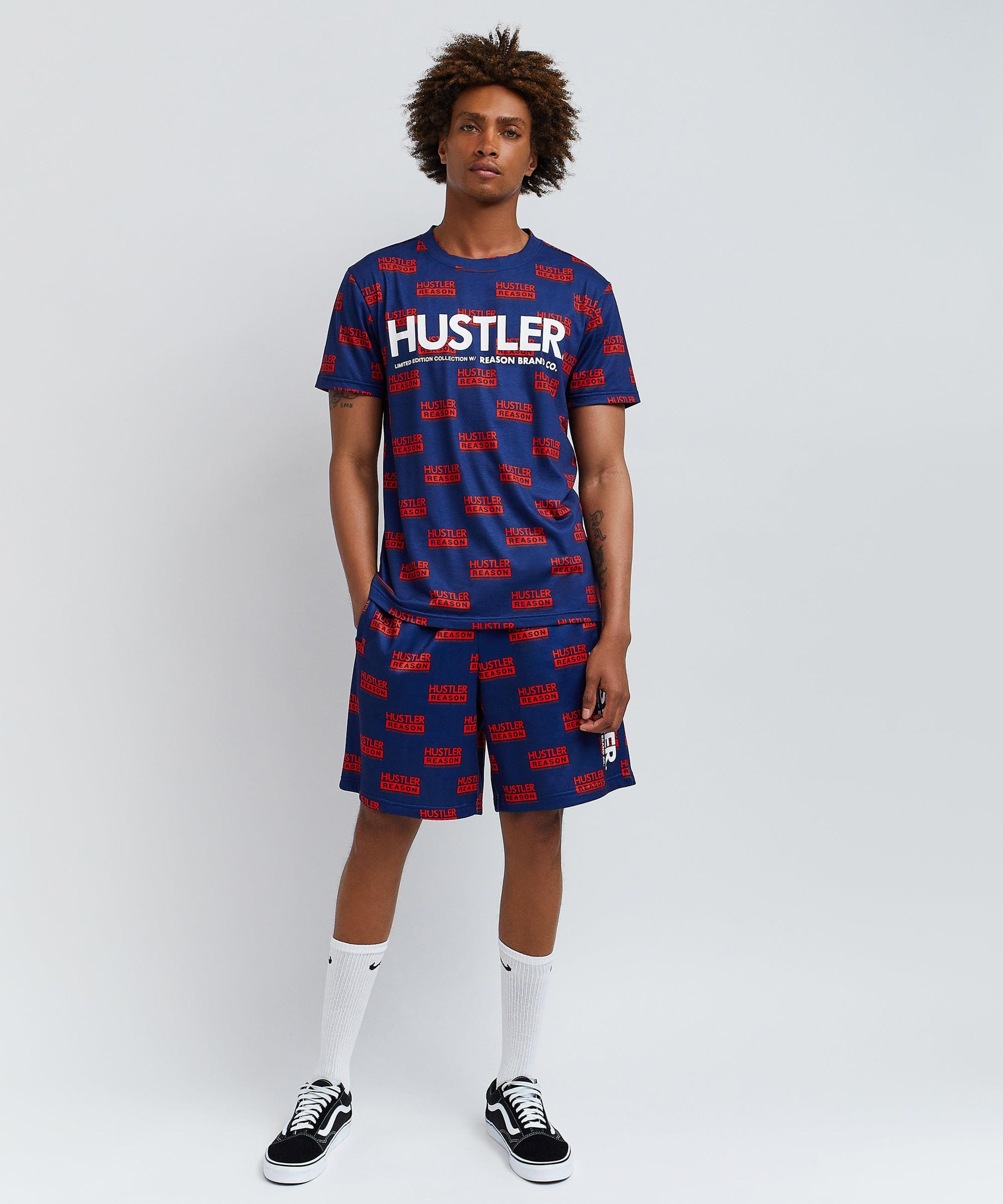 Hustler Logo Tee And Shorts Set