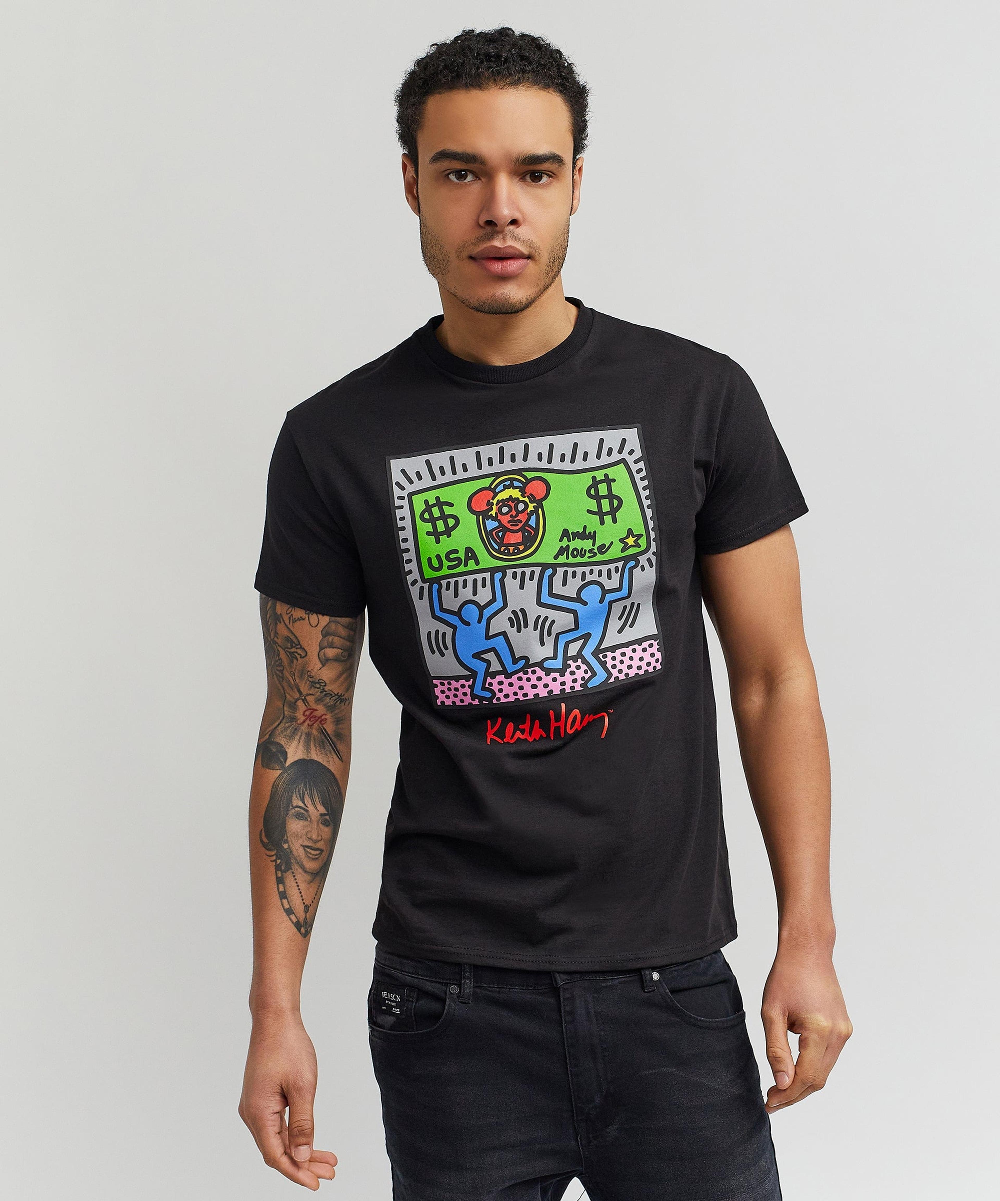 Keith Haring Andy Mouse Tee - Black
